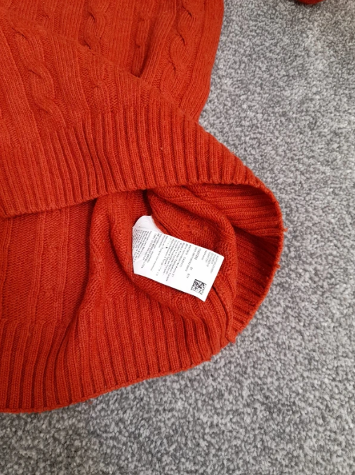 Hugo Boss Men's Orange Cable Knit Wool Jumper M image 5