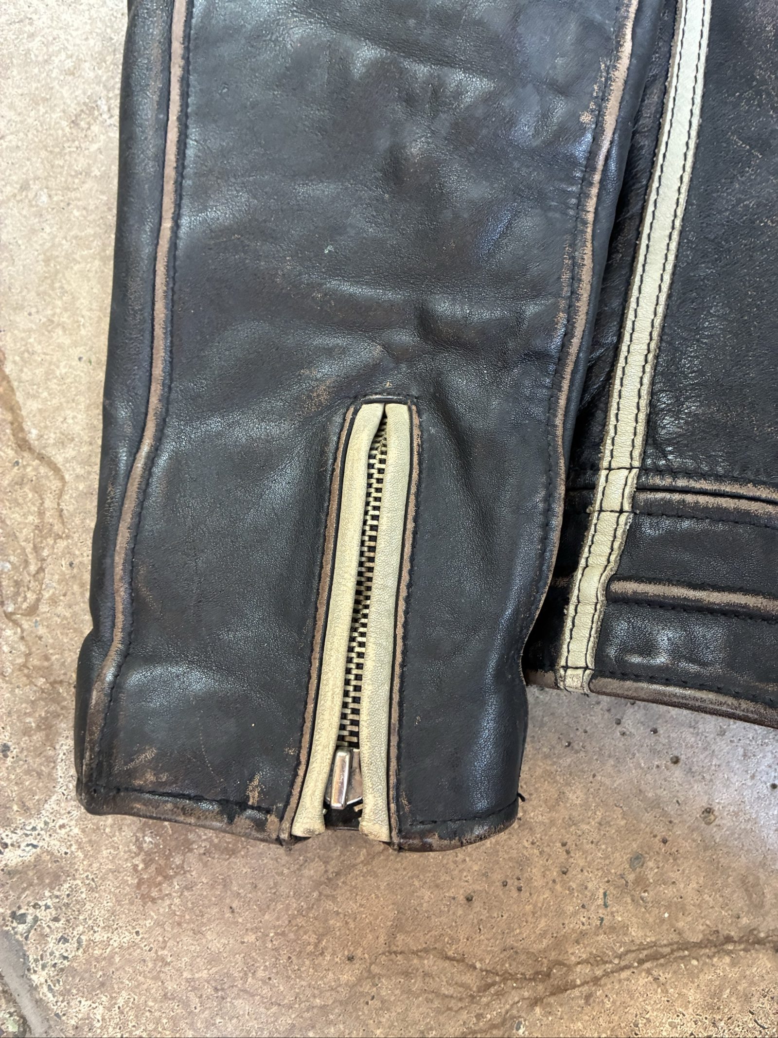 Vintage late 80s Diesel Black Leather Motorcycle Jacket XL image 7