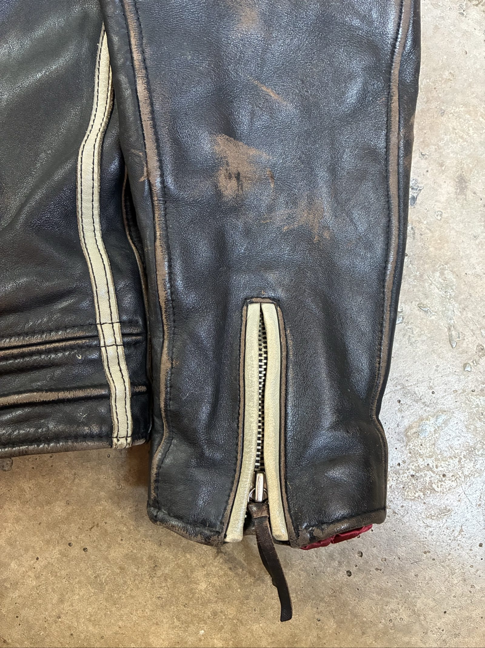 Vintage late 80s Diesel Black Leather Motorcycle Jacket XL image 6