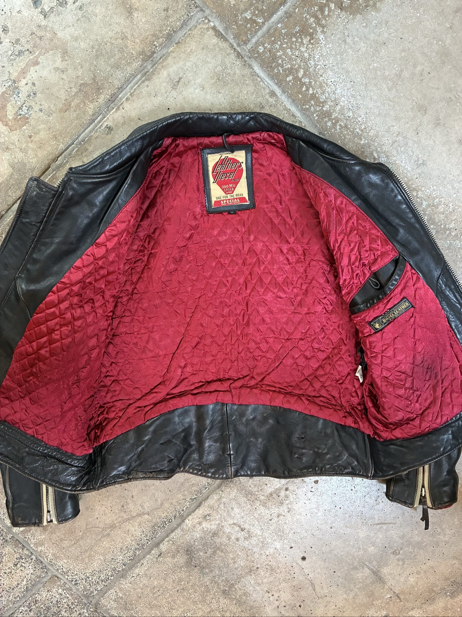 Vintage late 80s Diesel Black Leather Motorcycle Jacket XL image 10