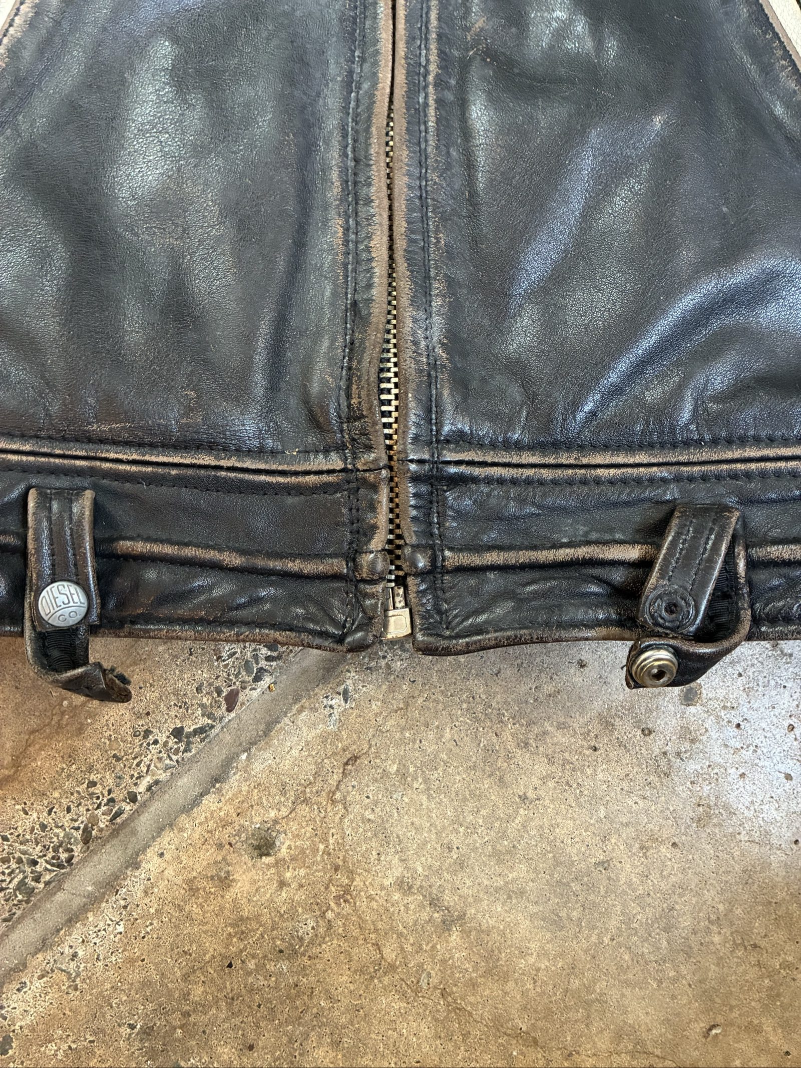 Vintage late 80s Diesel Black Leather Motorcycle Jacket XL image 9