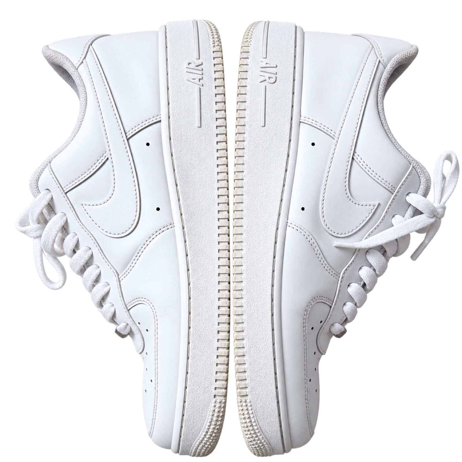 Nike Air Force 1 ‘07 men’s white trainers, style CW2288-111. Details: • Brand: Nike • Style: Low-top, lace-up • Colour: White • Labelled size: UK 8.5 / EU 43 / US 9.5 / CM 27.5 • Materials: Leather upper; textile lining; rubber outsole. • Features: Swoosh logos, perforated toe and padded collar. • Condition: Used, with creasing, scuffs and discolouration. IMPORTANT: Two holes in the inner heel lining of EACH shoe, with frayed fabric and the underlying layer exposed. Please review the close-up damage photos before buying. White appears warmer in some photos due to lighting. Fast UK dispatch. Offers welcome. Please check the photos, labelled size and measurements carefully before purchasing. image 2