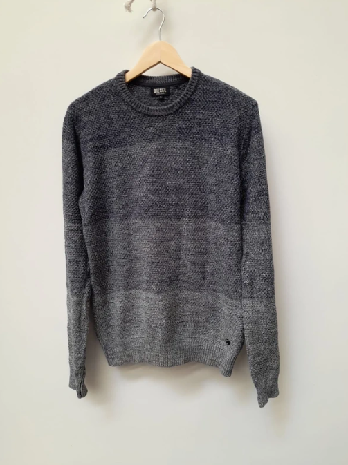 Diesel Men's Grey Gradient Knit Sweater Small image 2