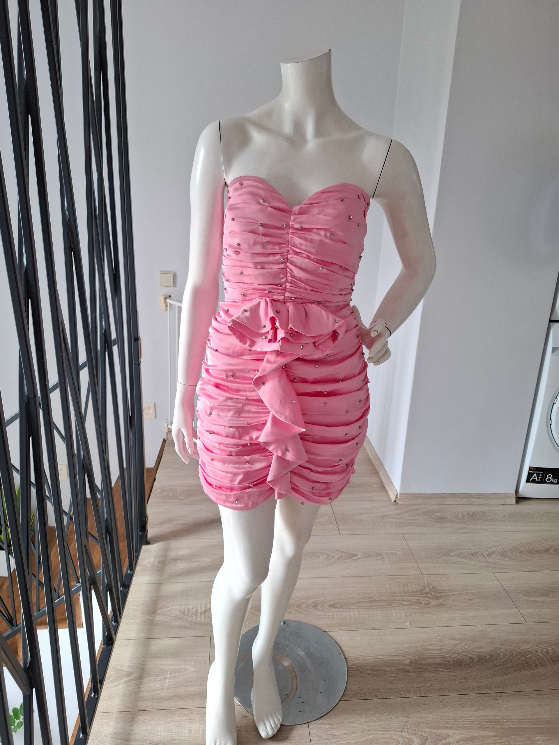 New NEW ARRIVALS Goldie Pink Crystal Embellished Mini Dress Size M image 10