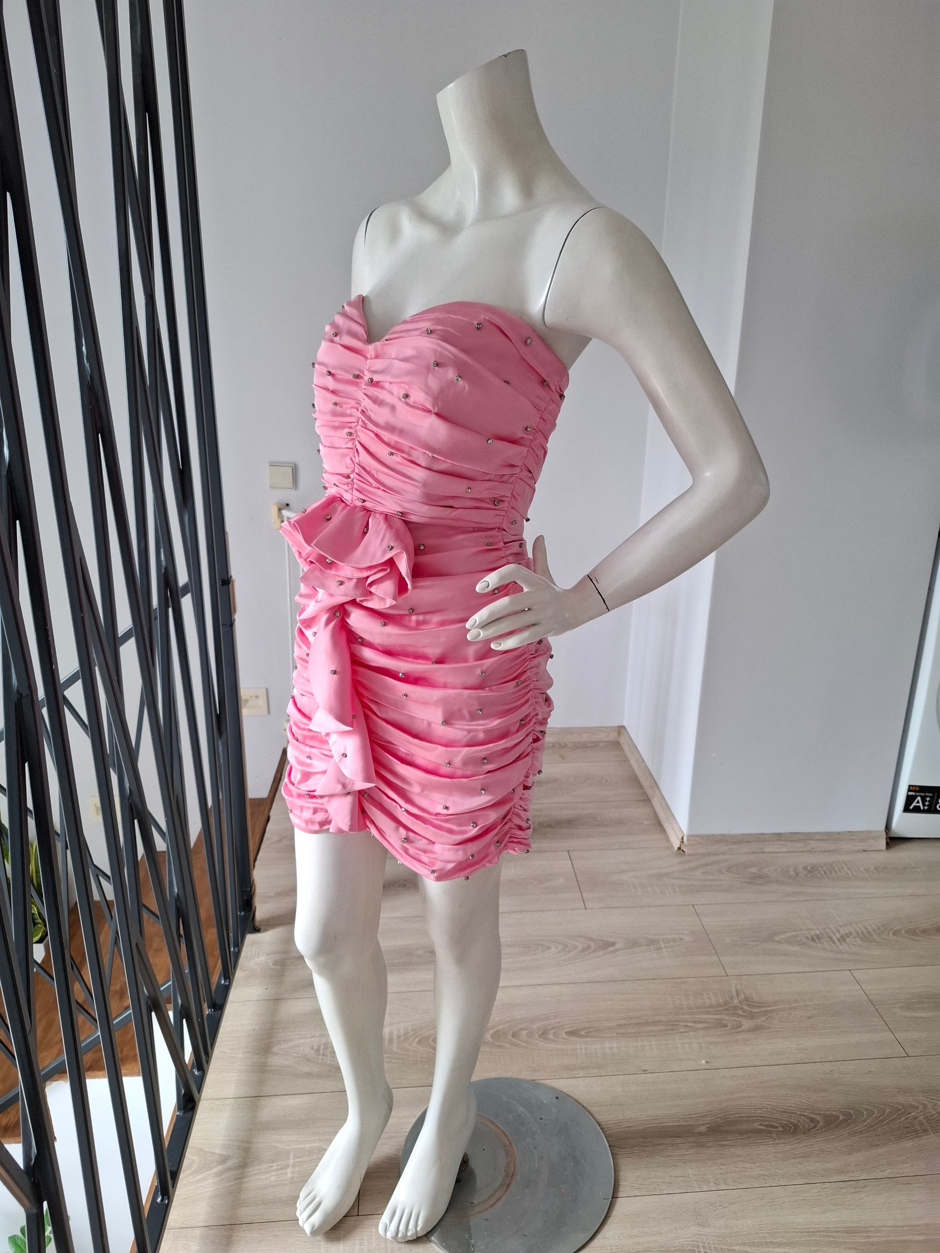 New NEW ARRIVALS Goldie Pink Crystal Embellished Mini Dress Size M image 6