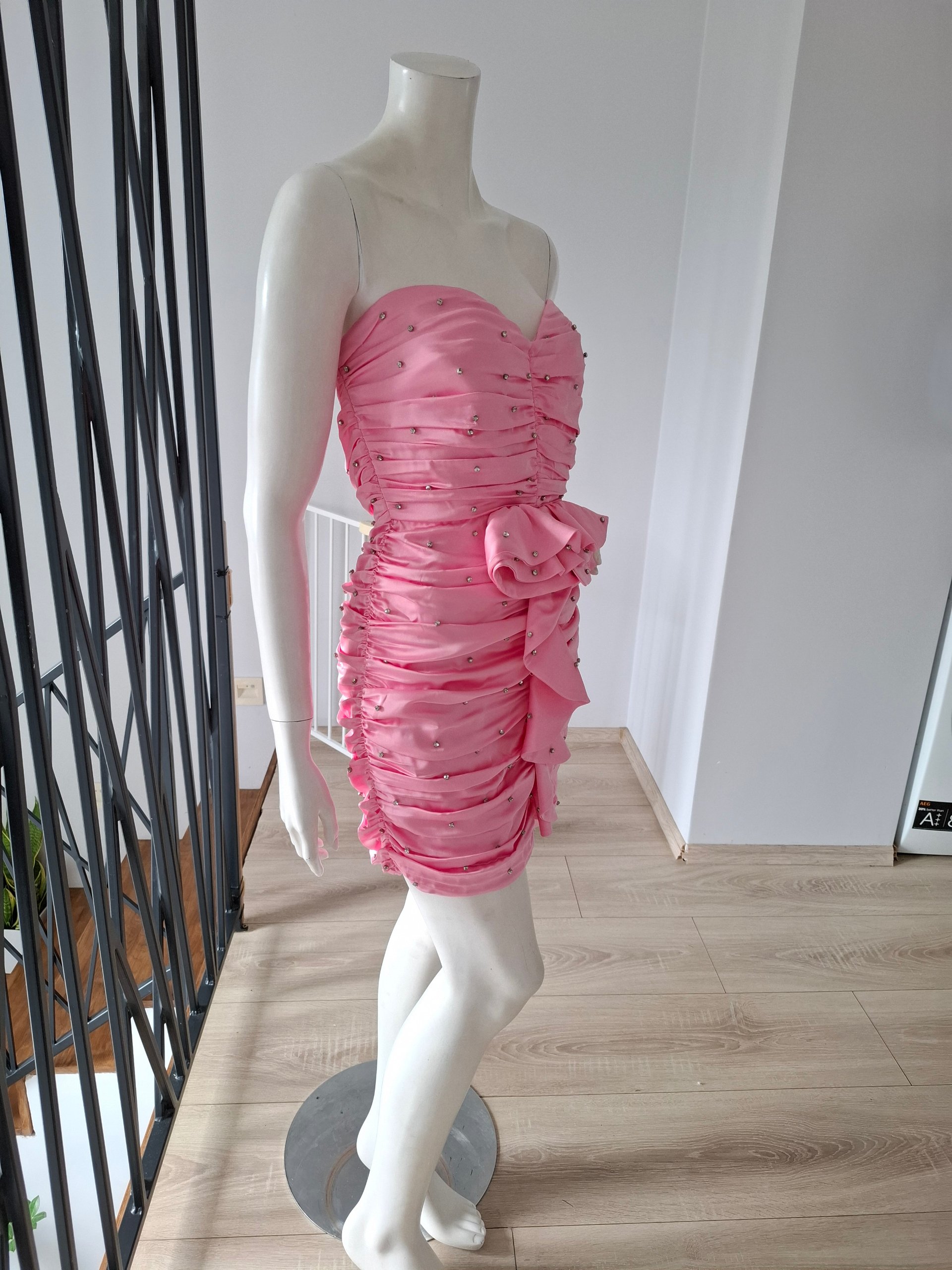 New NEW ARRIVALS Goldie Pink Crystal Embellished Mini Dress Size M image 7
