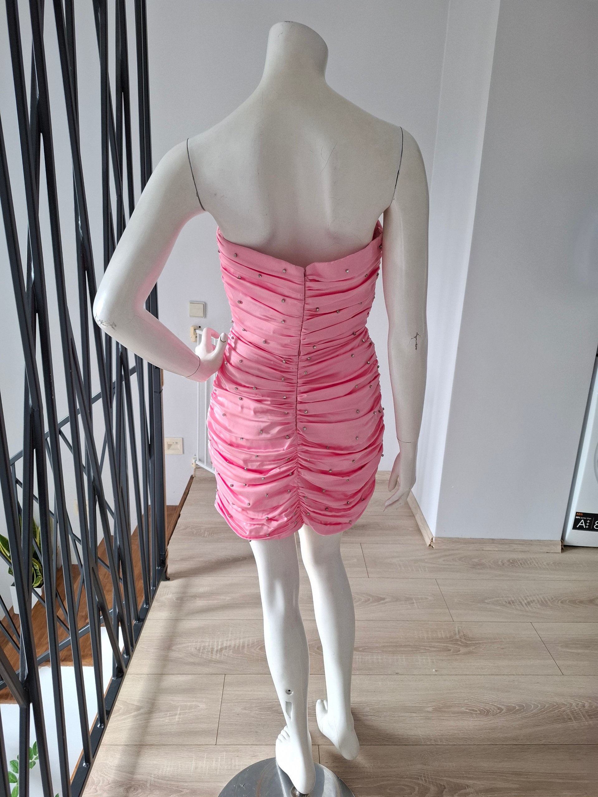 New NEW ARRIVALS Goldie Pink Crystal Embellished Mini Dress Size M image 8