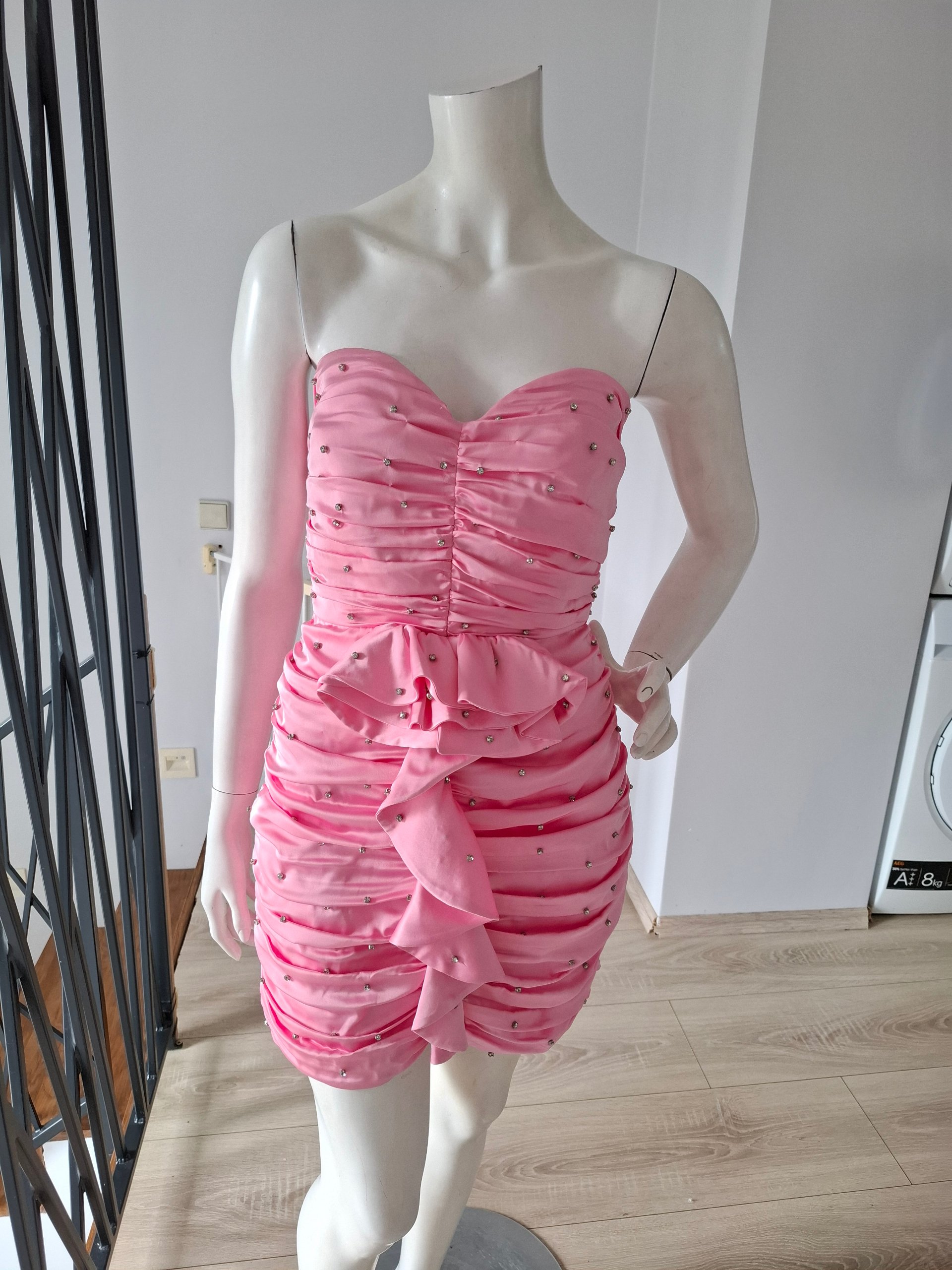 New NEW ARRIVALS Goldie Pink Crystal Embellished Mini Dress Size M image 5