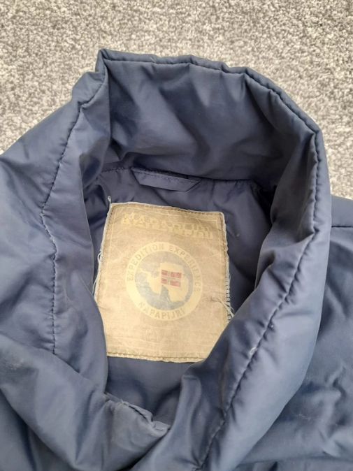 Napapijri Navy Puffer Gilet Vest Expedition Patch XS image 2