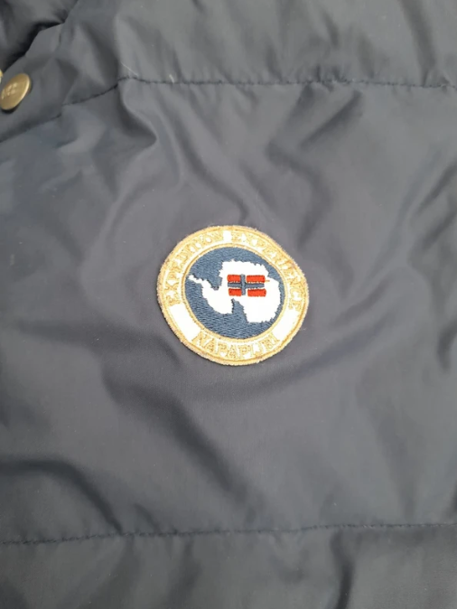 Napapijri Navy Puffer Gilet Vest Expedition Patch XS image 5