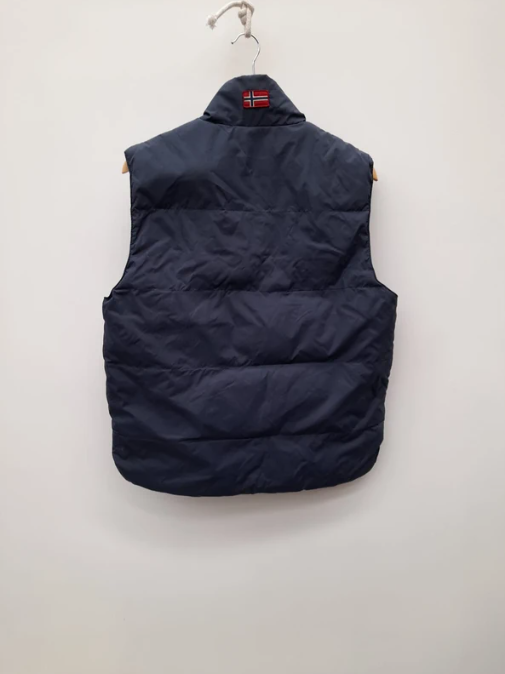 Napapijri Navy Puffer Gilet Vest Expedition Patch XS image 8