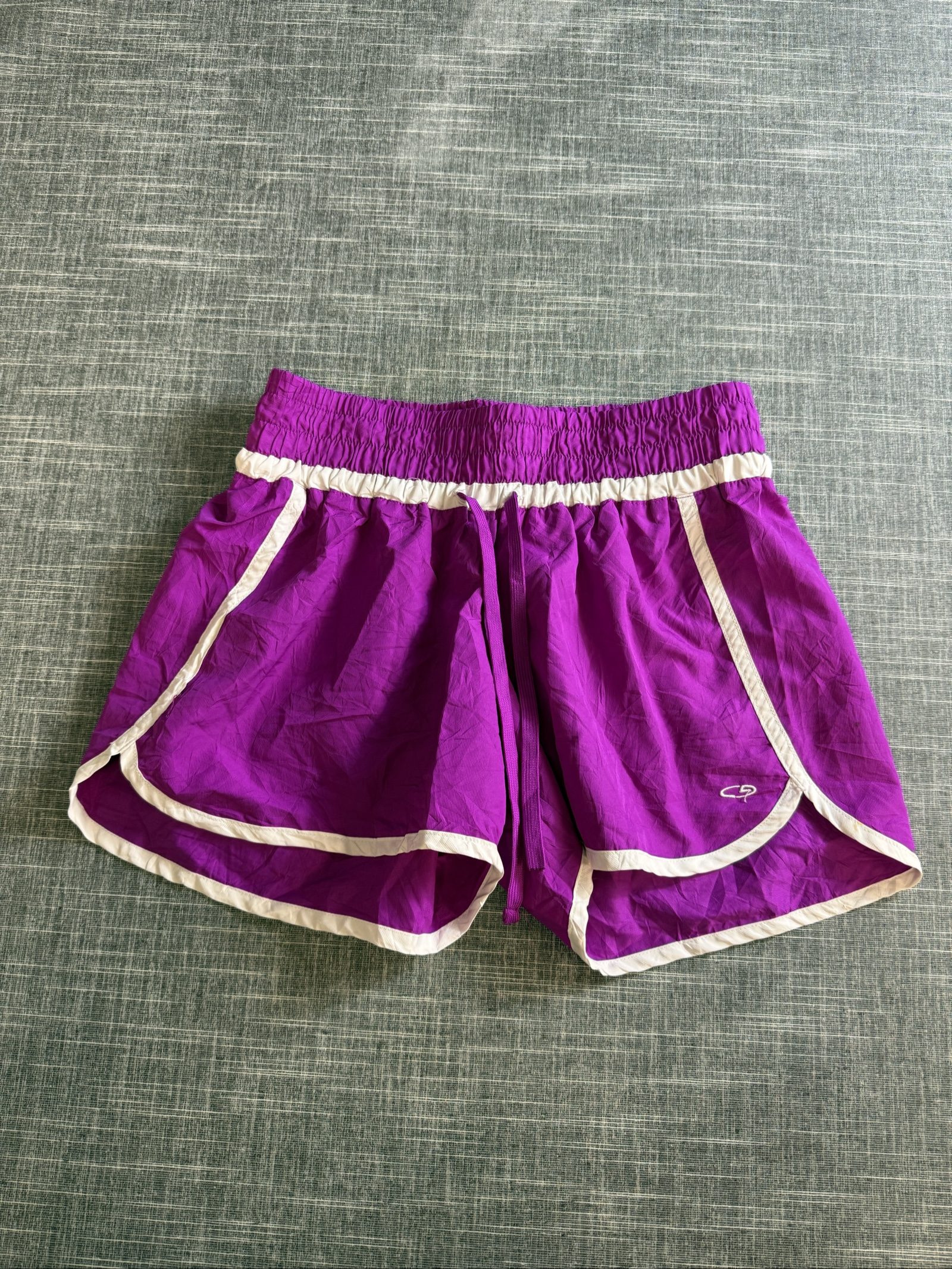 Champion Women’s Purple Running Shorts Small 100% Polyester Contrast Trim