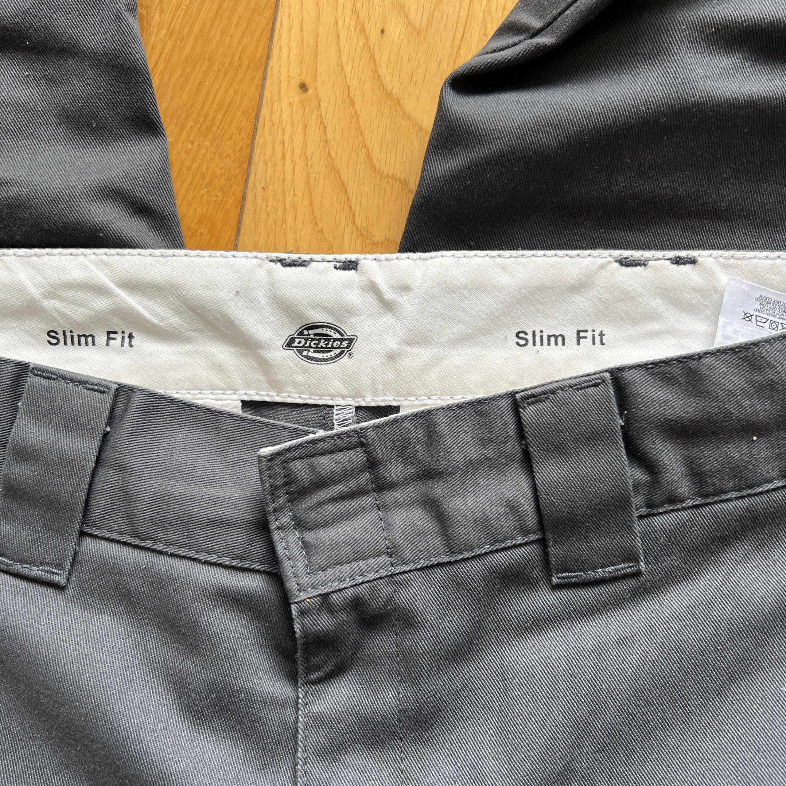 Dickies Slim Fit Work Pants Men's W30 L32 Charcoal Grey Chino Trousers WP872 image 7