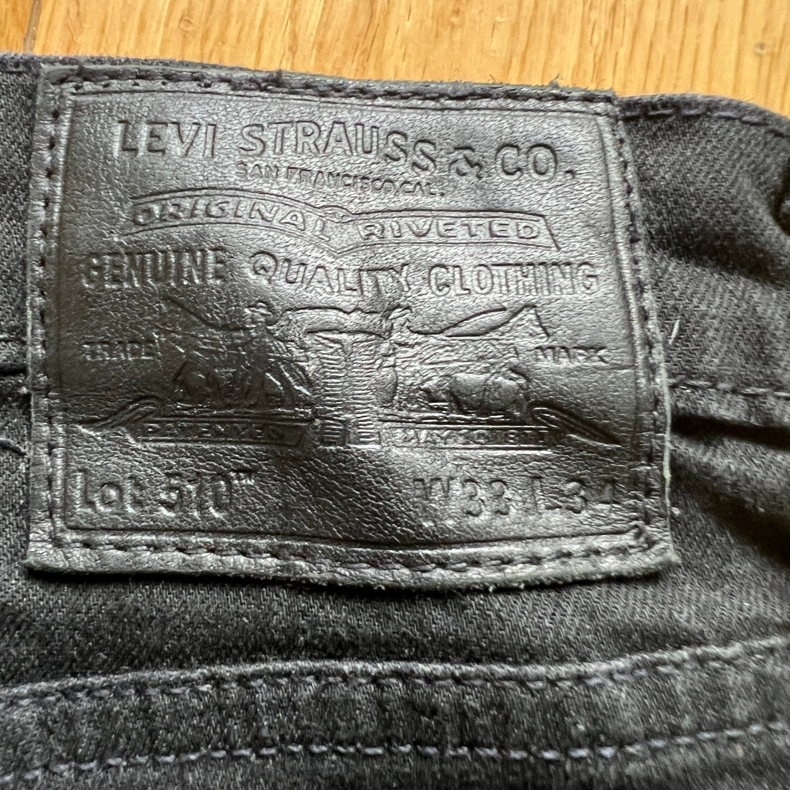 Levis 510 Skinny Fit Jeans Men's W33 L34 Black Denim Levis Premium 05510-0857 image 6