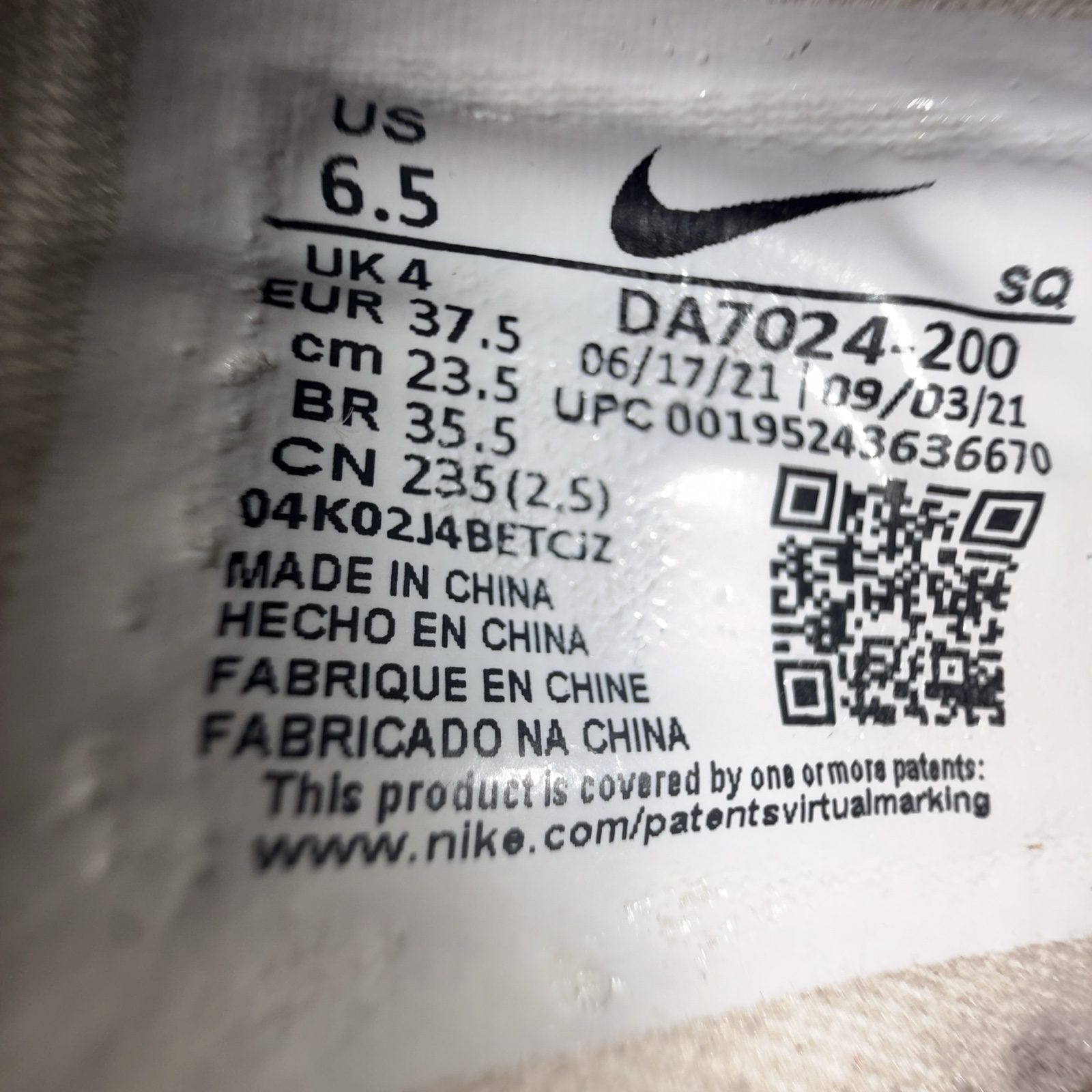 Nike Air Force 1 Fontanka Women’s Trainers UK 4 Pearl White Red DA7024-200 image 7