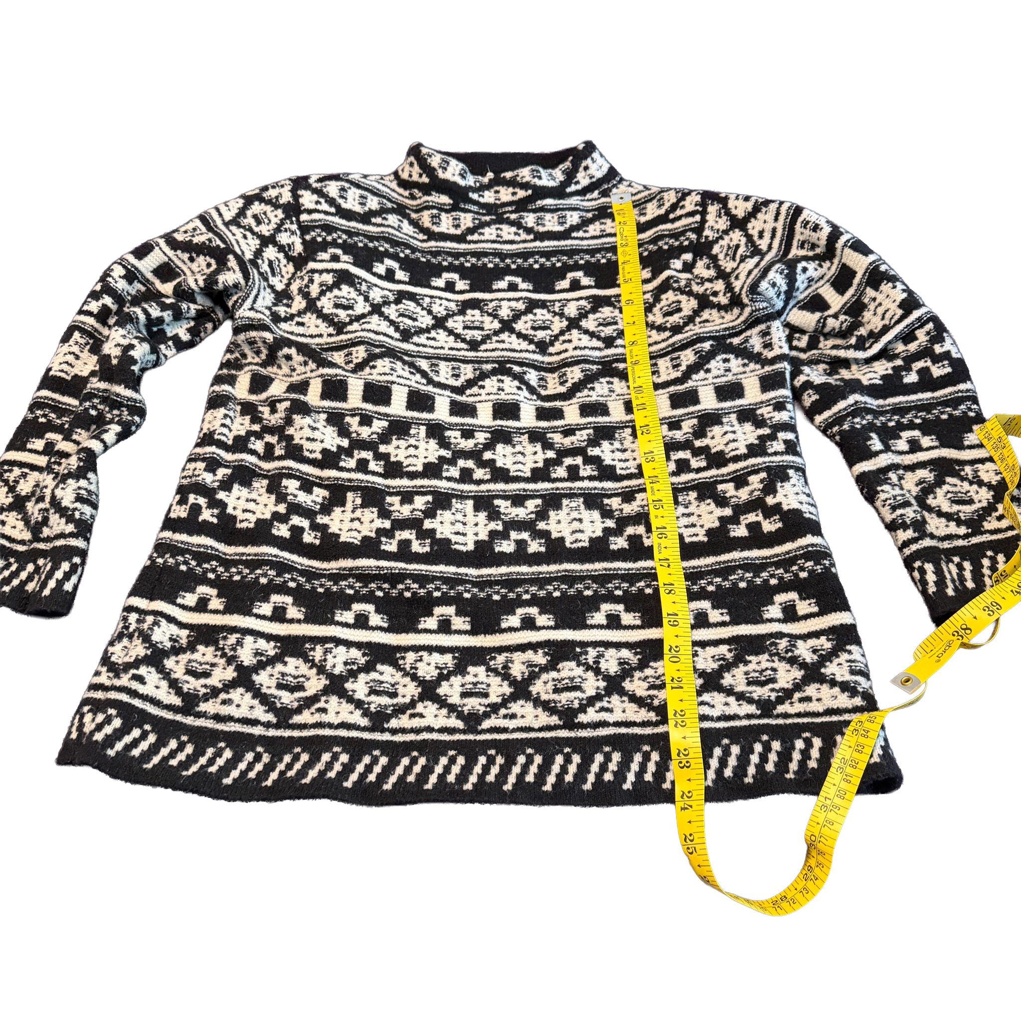 J Jill - Women's Black & White Patterned Sweater - Size Medium image 7