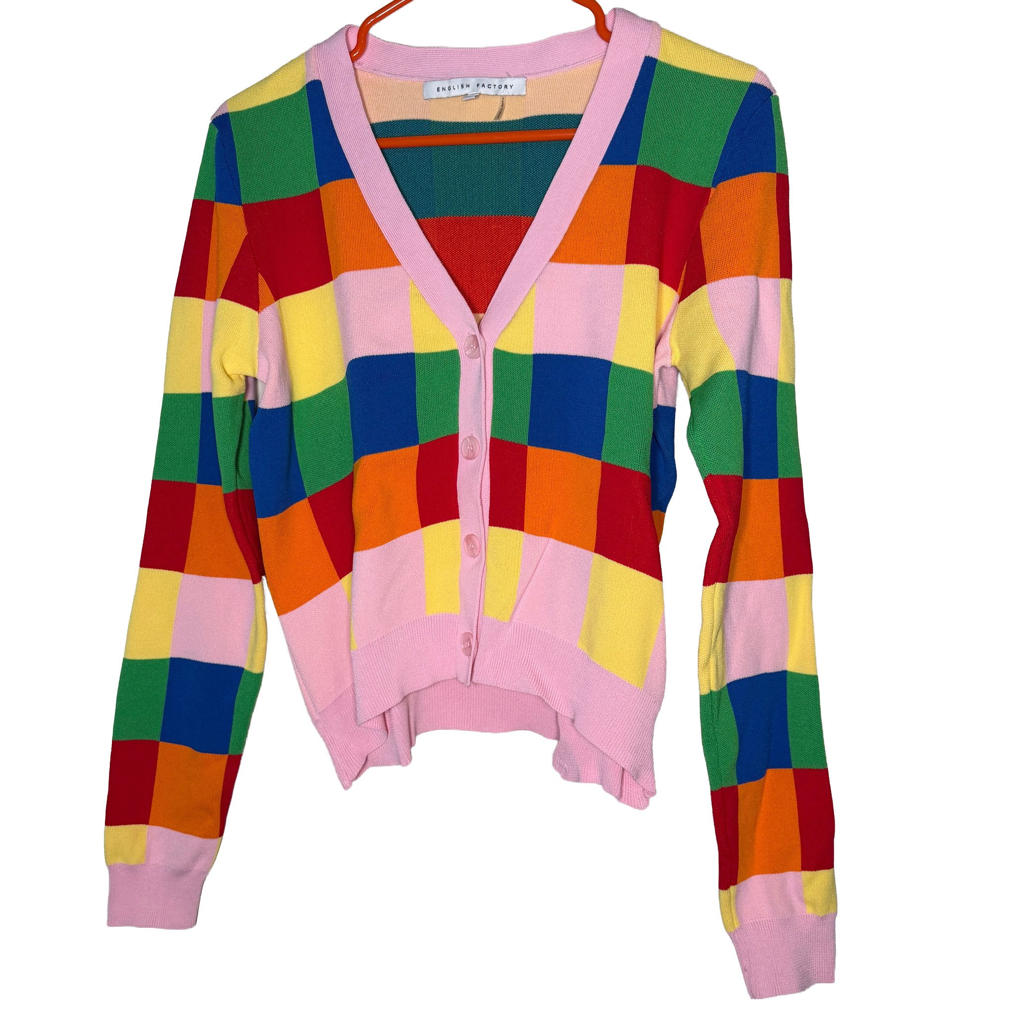 English Factory - Women's Multi-Colour Block Button Cardigan - Size Medium image 2