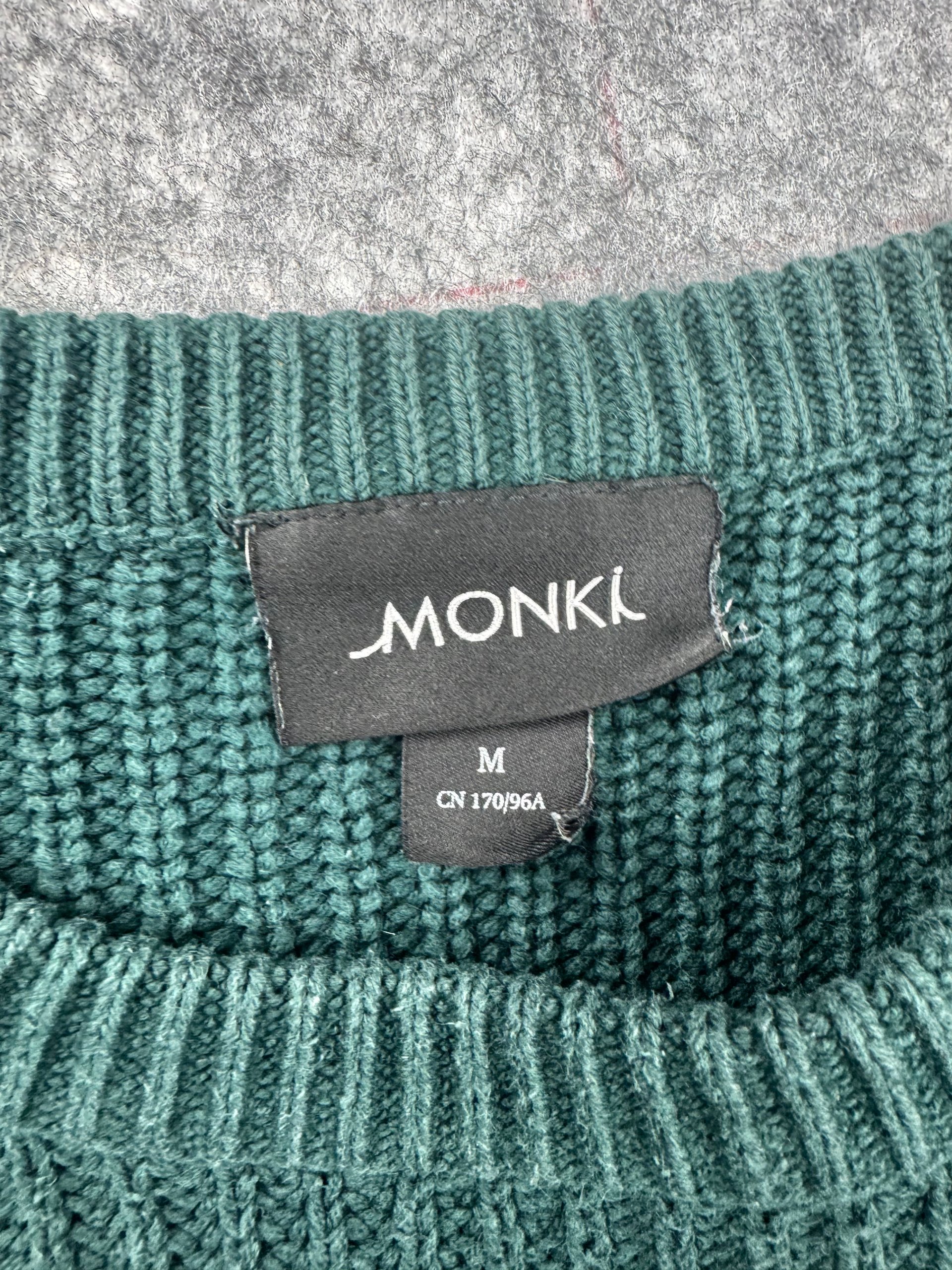 Monki Forest Green Rib Knit Crop Jumper Women’s M image 4