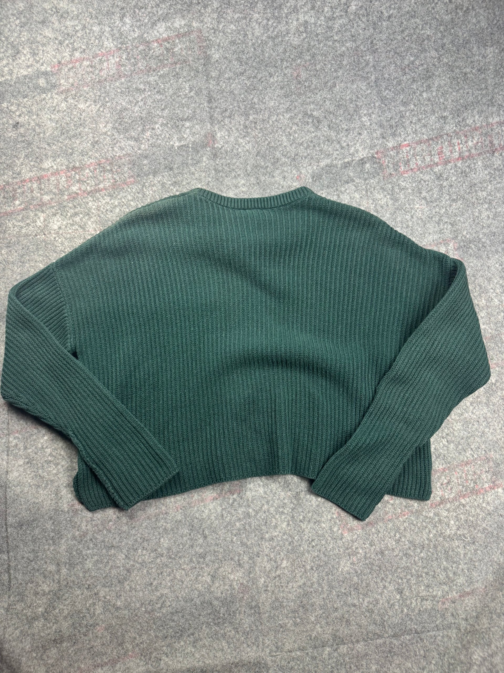 Monki Forest Green Rib Knit Crop Jumper Women’s M image 5