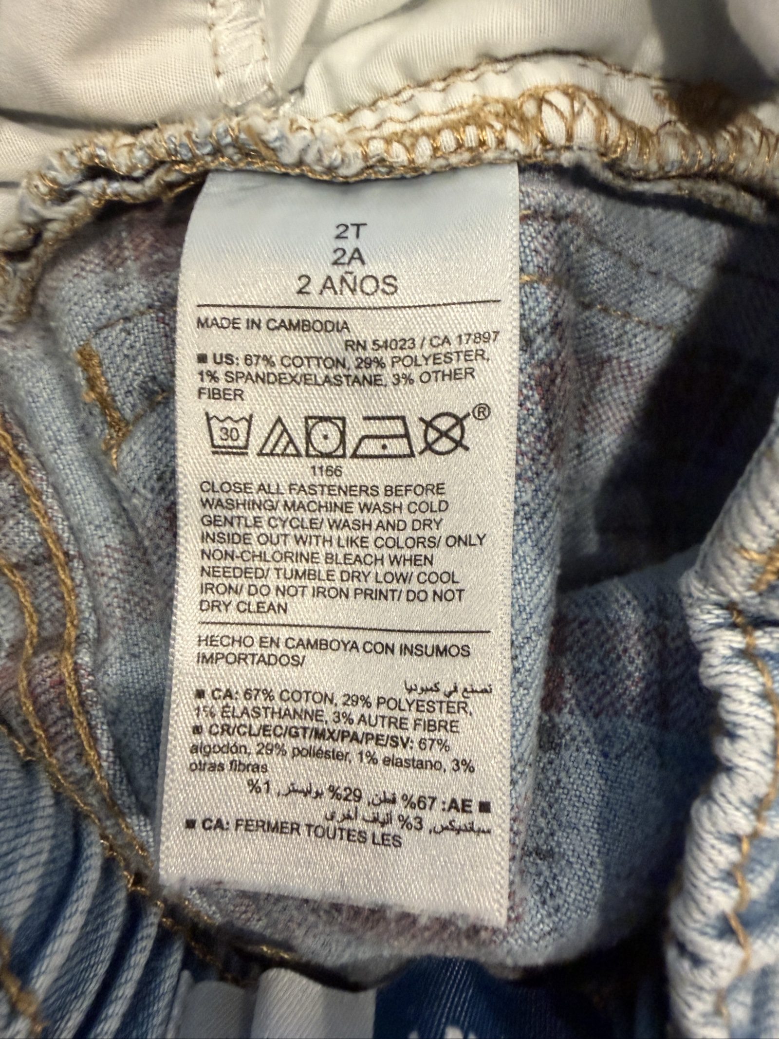 Old Navy Kids' Light Blue Straight Leg Adjustable Waist Jeans 2T image 3