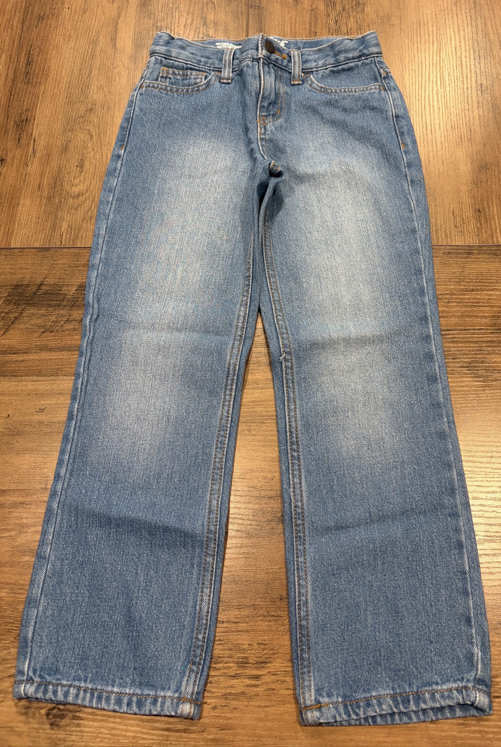 Cat & Jack Kids' Blue Relaxed Straight Jeans 7