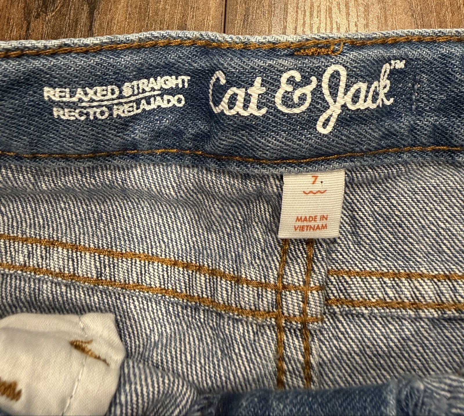 Cat & Jack Kids' Blue Relaxed Straight Jeans 7 image 2