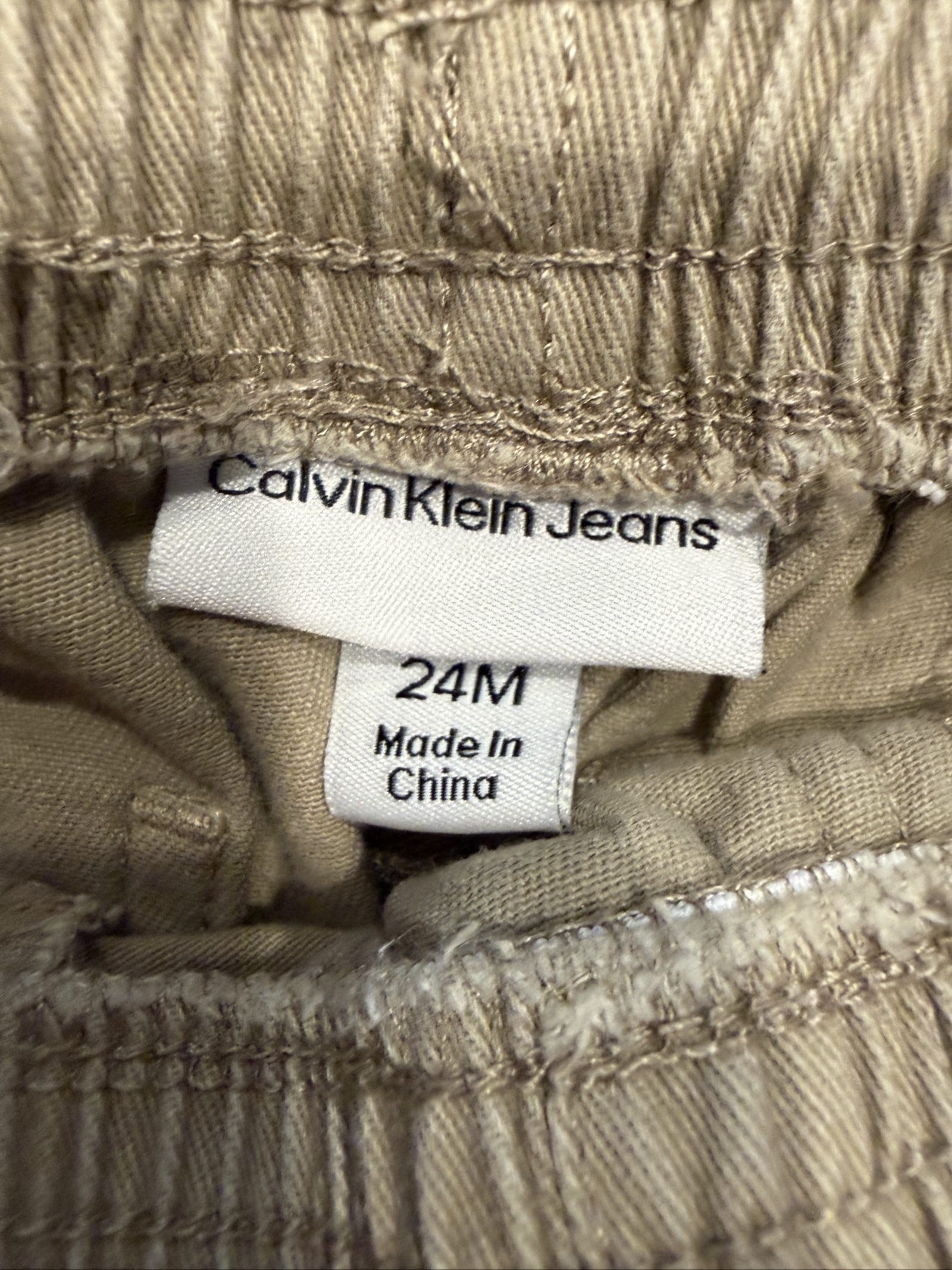 Calvin Klein Beige Toddler Shorts 24M Elastic Waist image 2