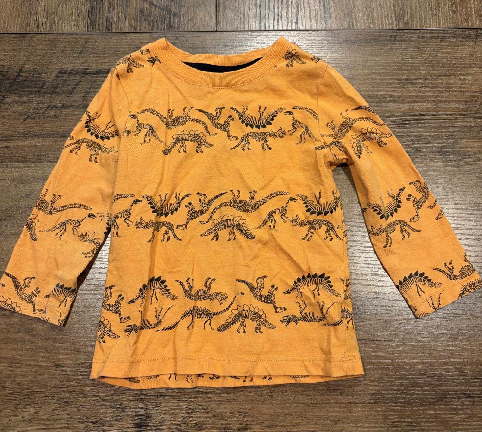Cat & Jack Kids' Orange Dinosaur Print Long Sleeve Shirt 18M
