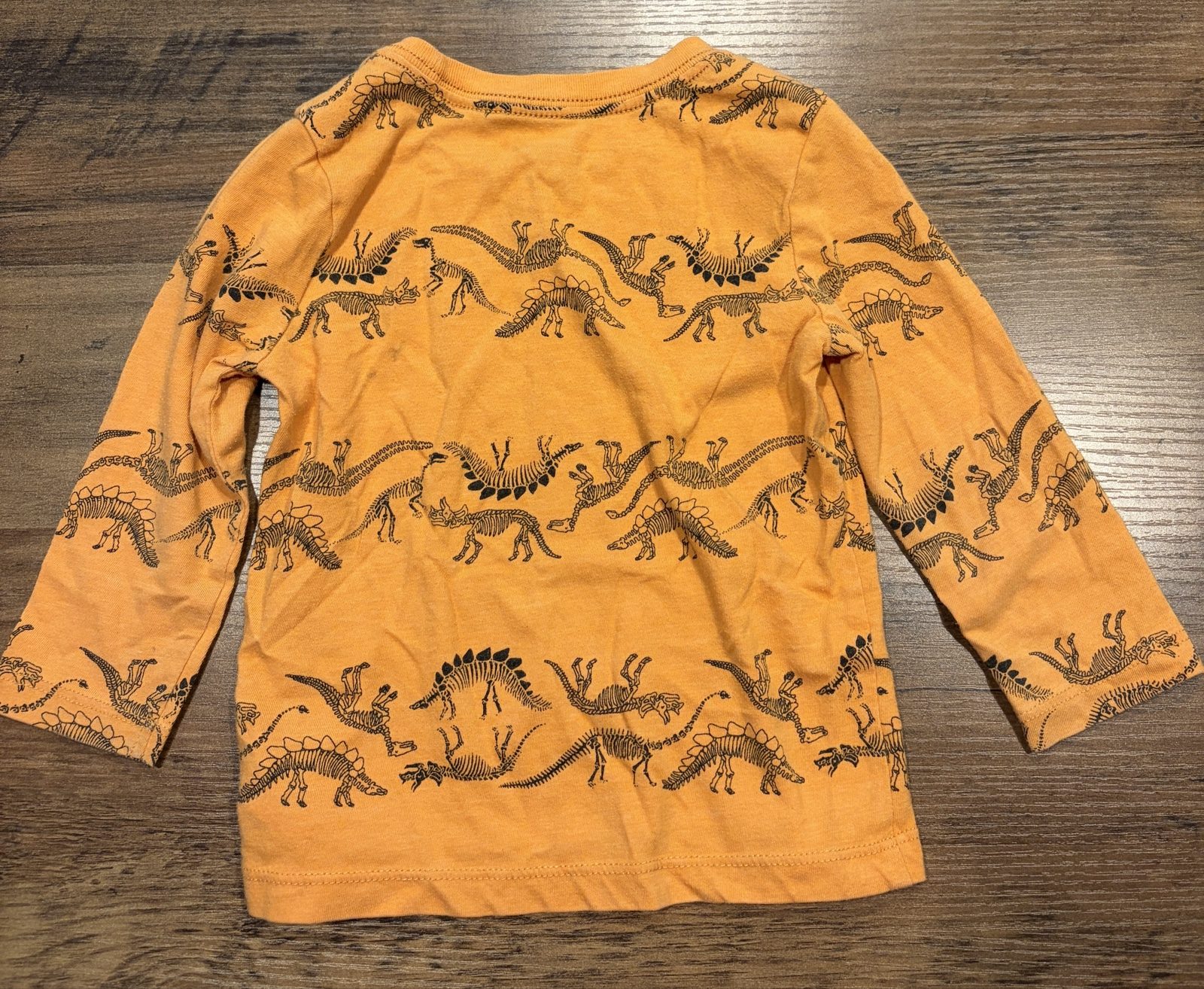 Cat & Jack Kids' Orange Dinosaur Print Long Sleeve Shirt 18M image 3