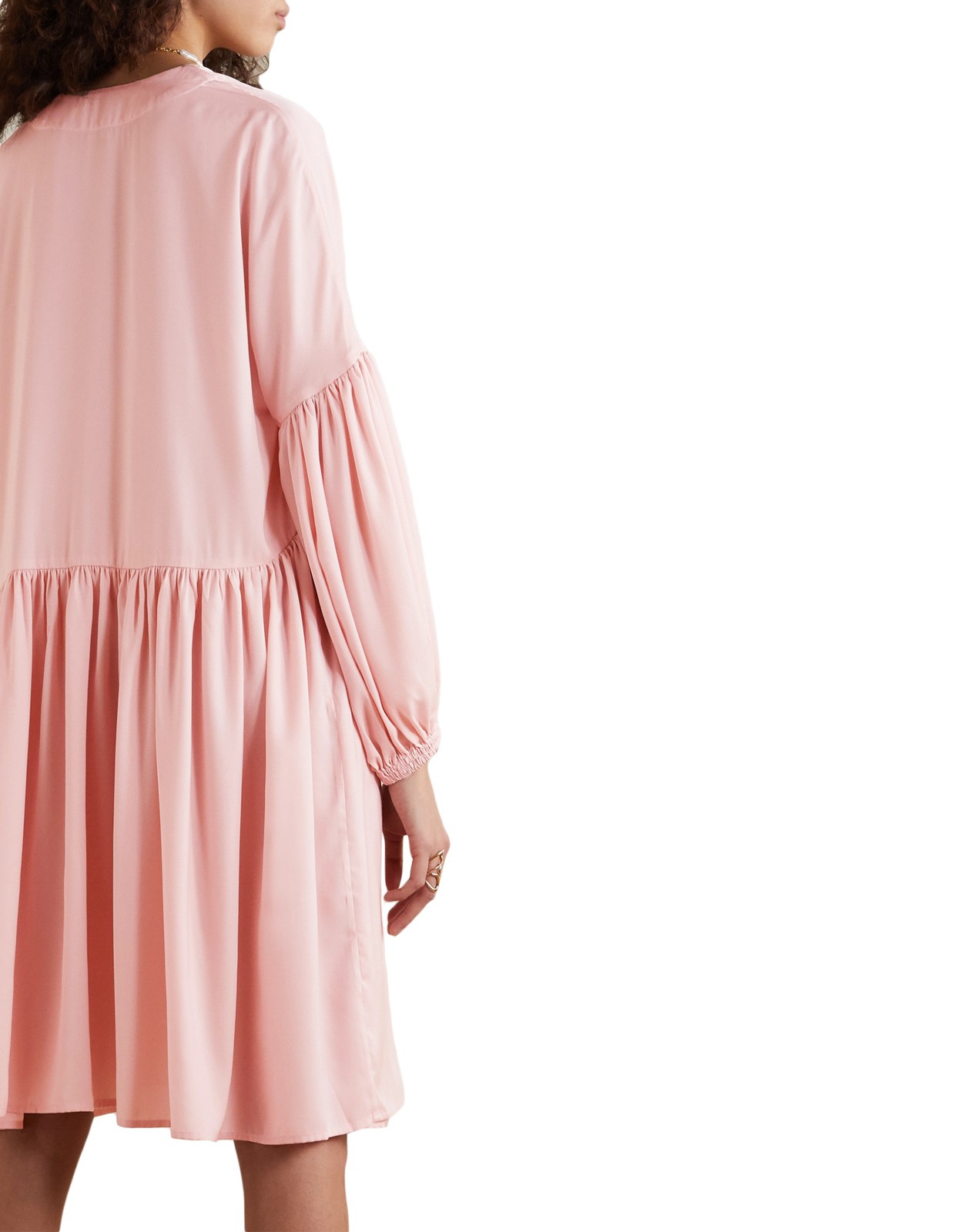 New MUNTHE Esra Pink Long Sleeve Wrap Mini Dress Size S image 4