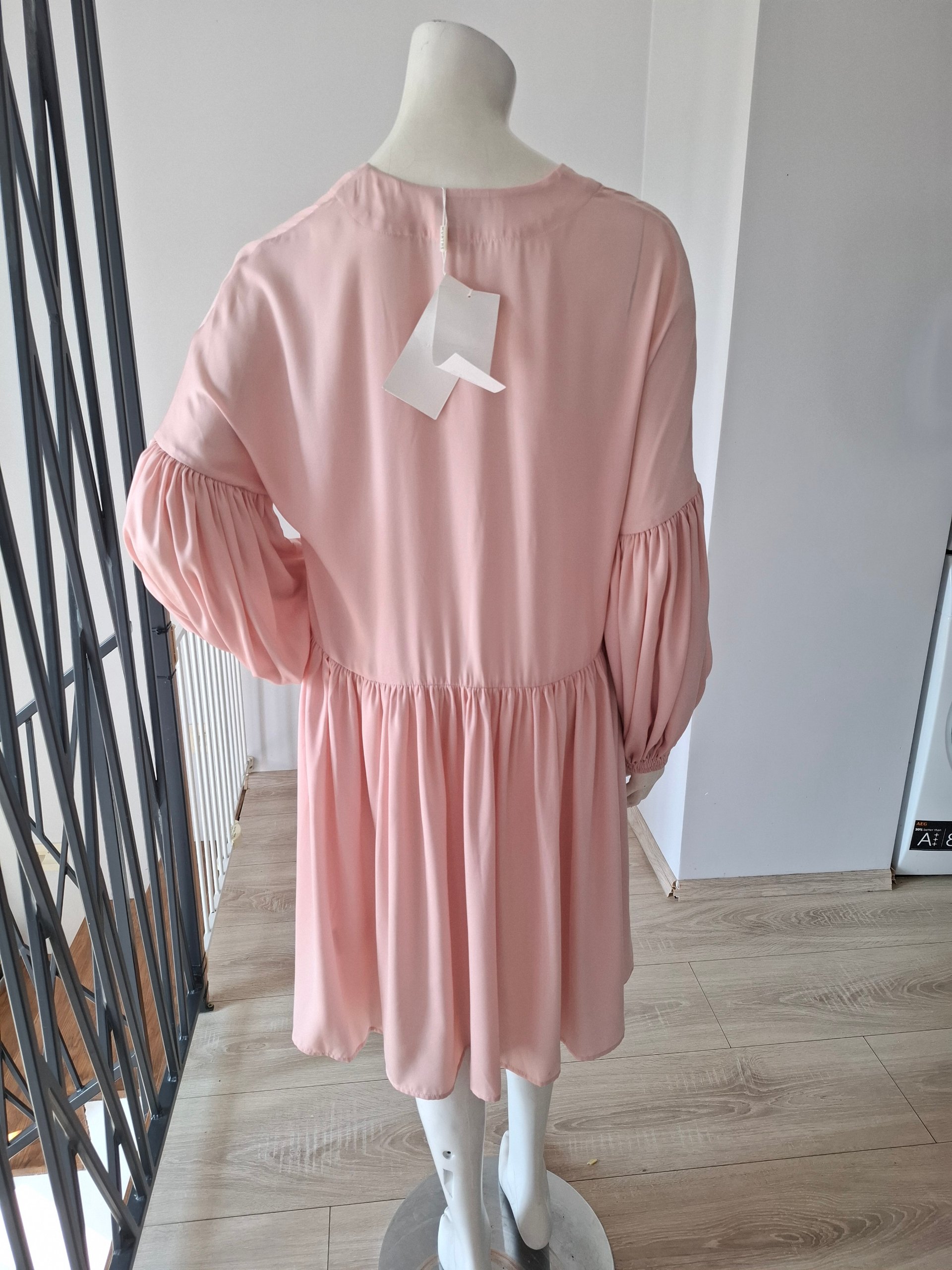 New MUNTHE Esra Pink Long Sleeve Wrap Mini Dress Size S image 8