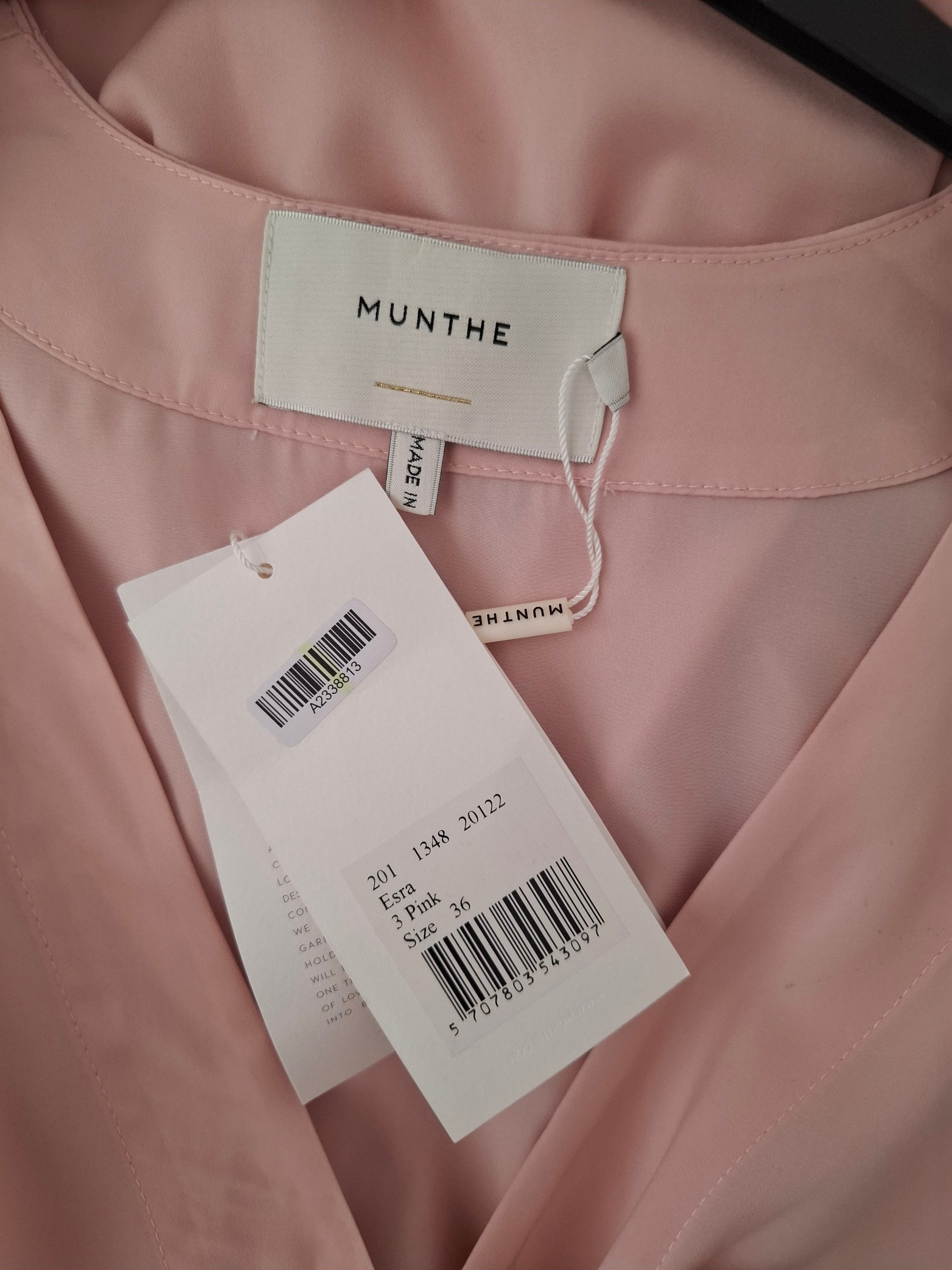 New MUNTHE Esra Pink Long Sleeve Wrap Mini Dress Size S image 10