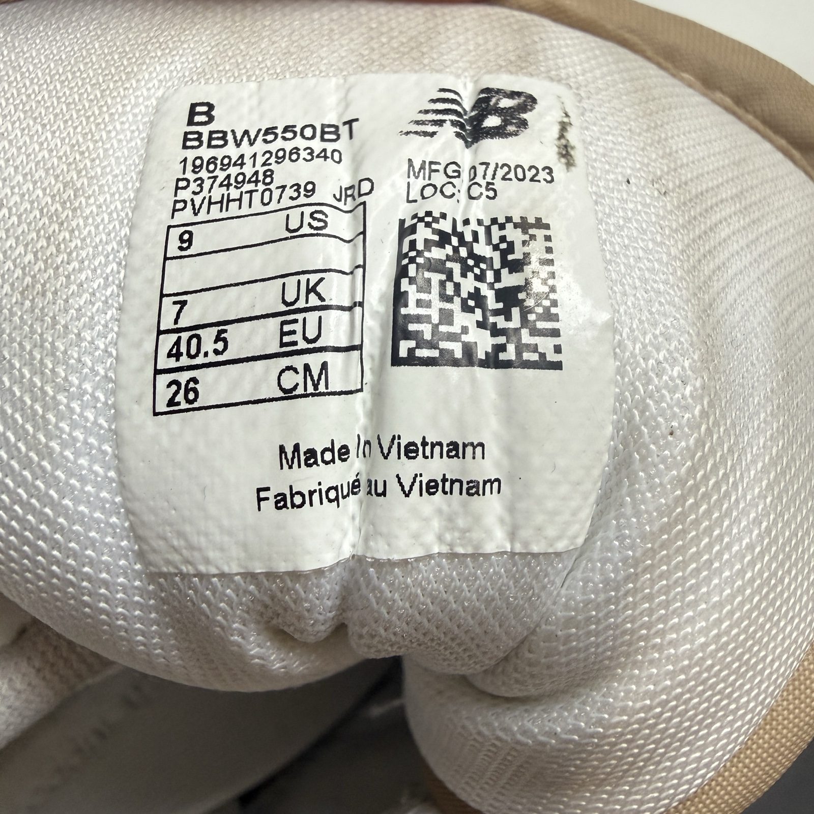 New Balance 550 Women’s Trainers UK 7 EU 40.5 White Incense Leather BBW550BT image 8
