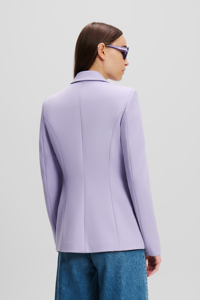 New Karl Lagerfeld Lavender Lilac Punto Single Button Blazer Size S image 3