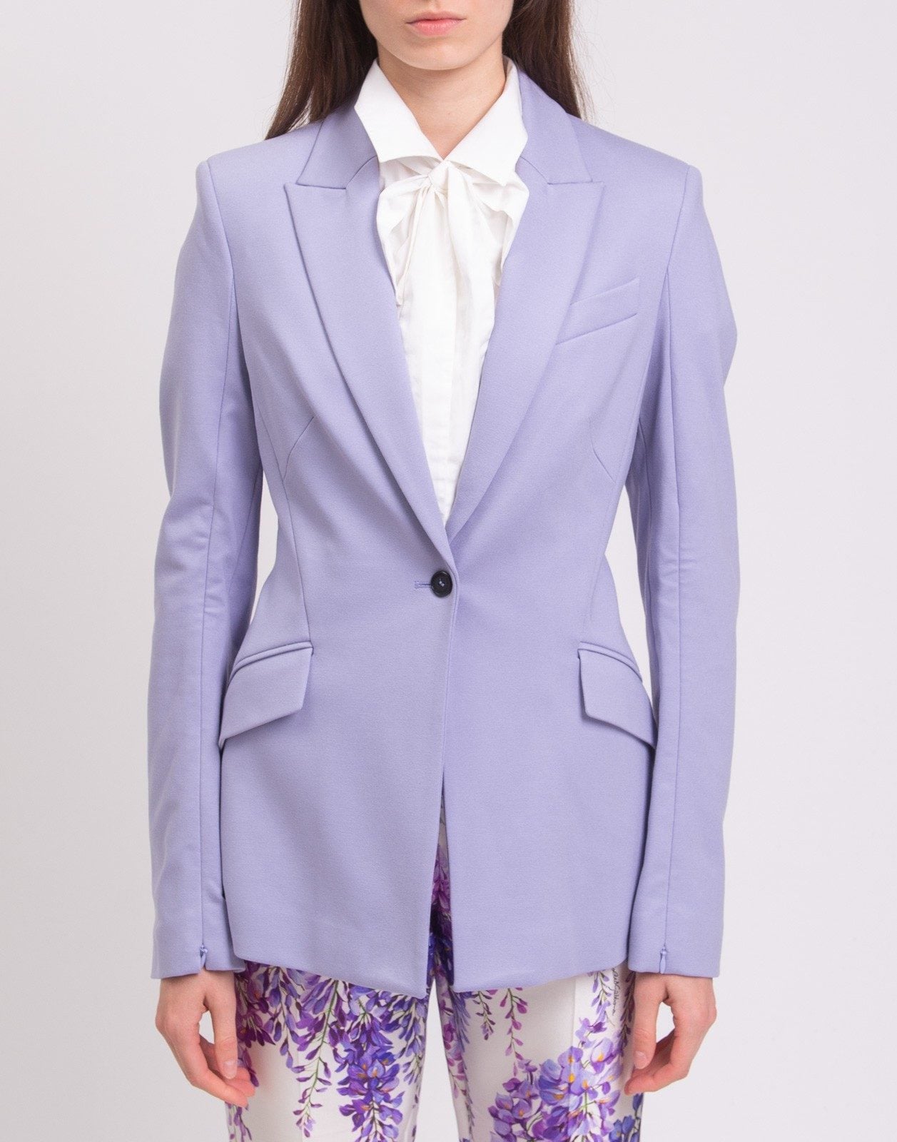 New Karl Lagerfeld Lavender Lilac Punto Single Button Blazer Size S image 6