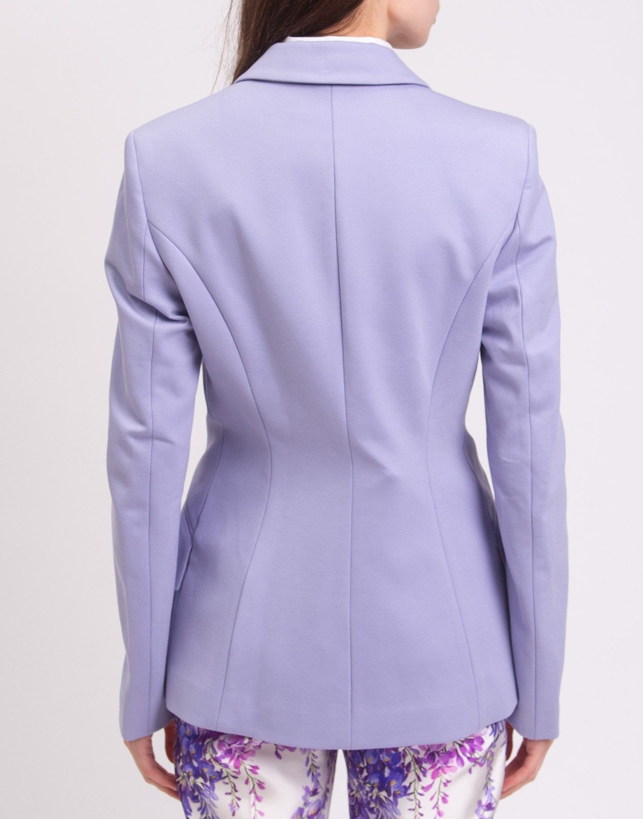 New Karl Lagerfeld Lavender Lilac Punto Single Button Blazer Size S image 8