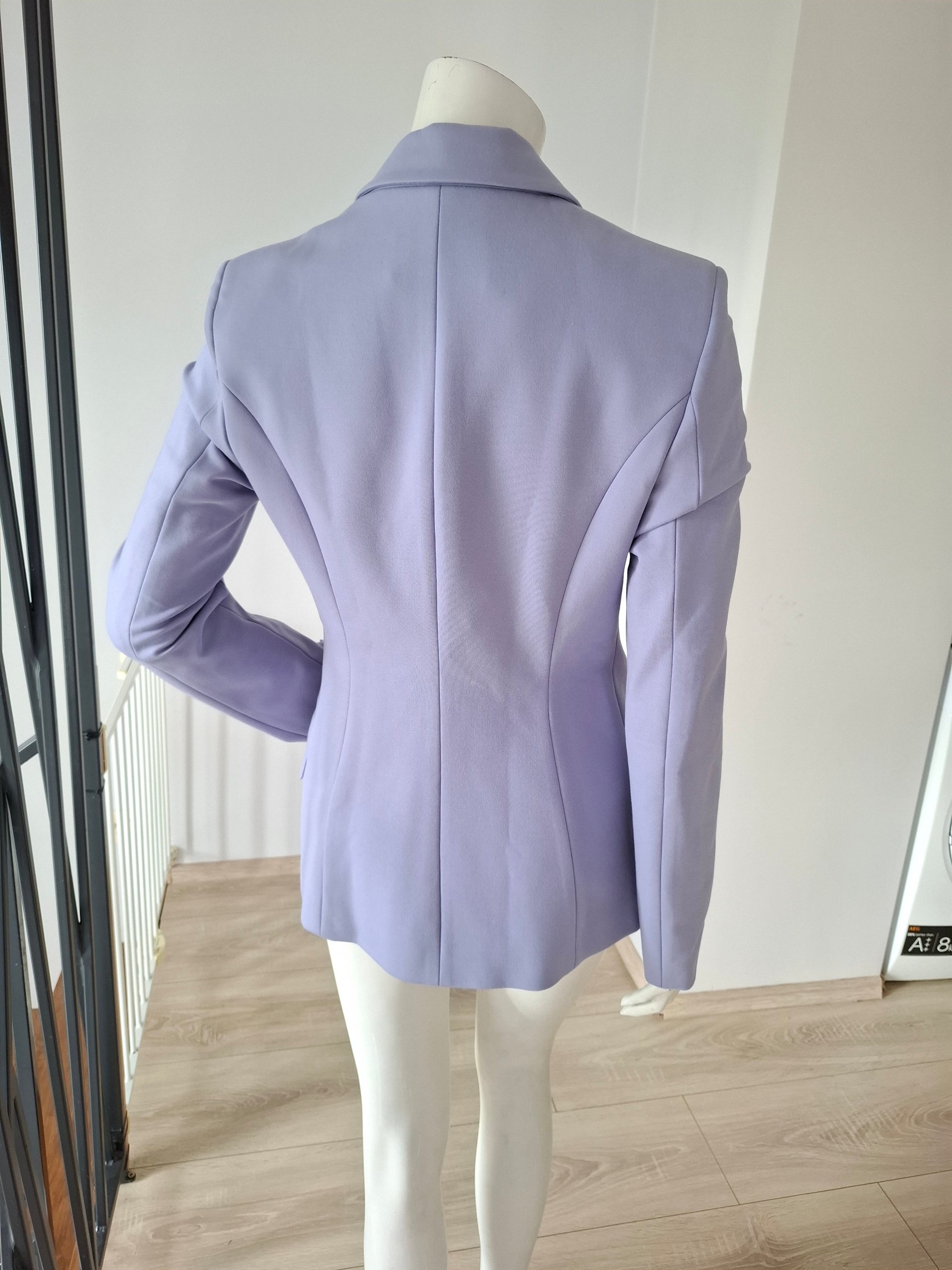 New Karl Lagerfeld Lavender Lilac Punto Single Button Blazer Size S image 10