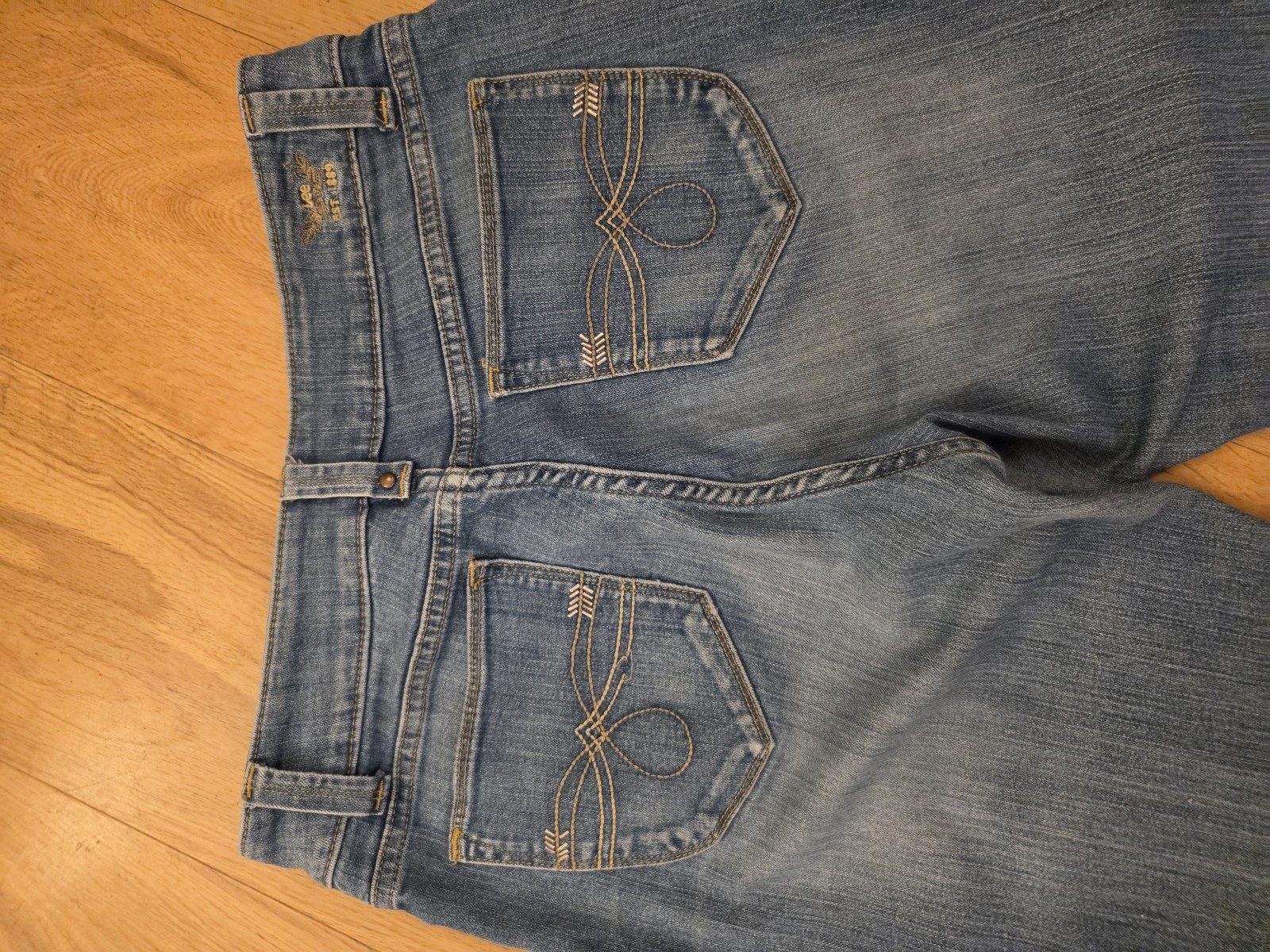 Lee Y2K Embroidered Women's Blue Denim Perfect Fit Jeans Size 10 image 7