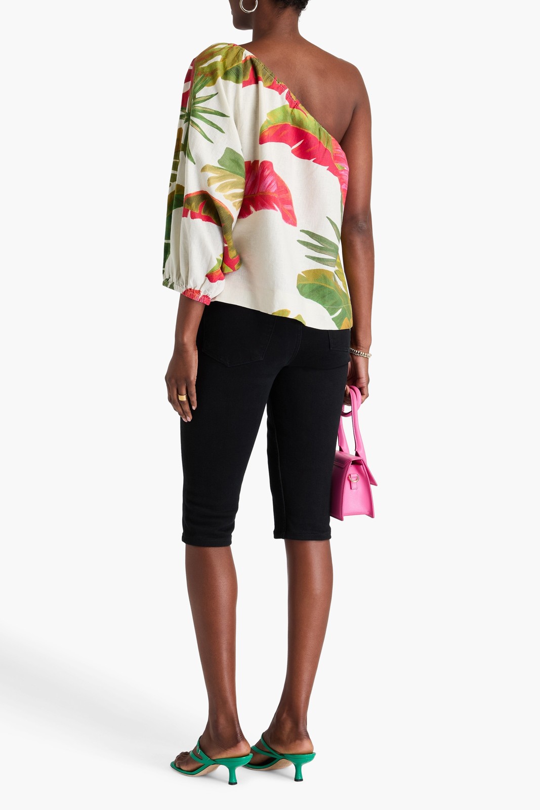 New Farm Rio Spring Forest Embroidered Toucan One Shoulder Blouse Size XS image 3