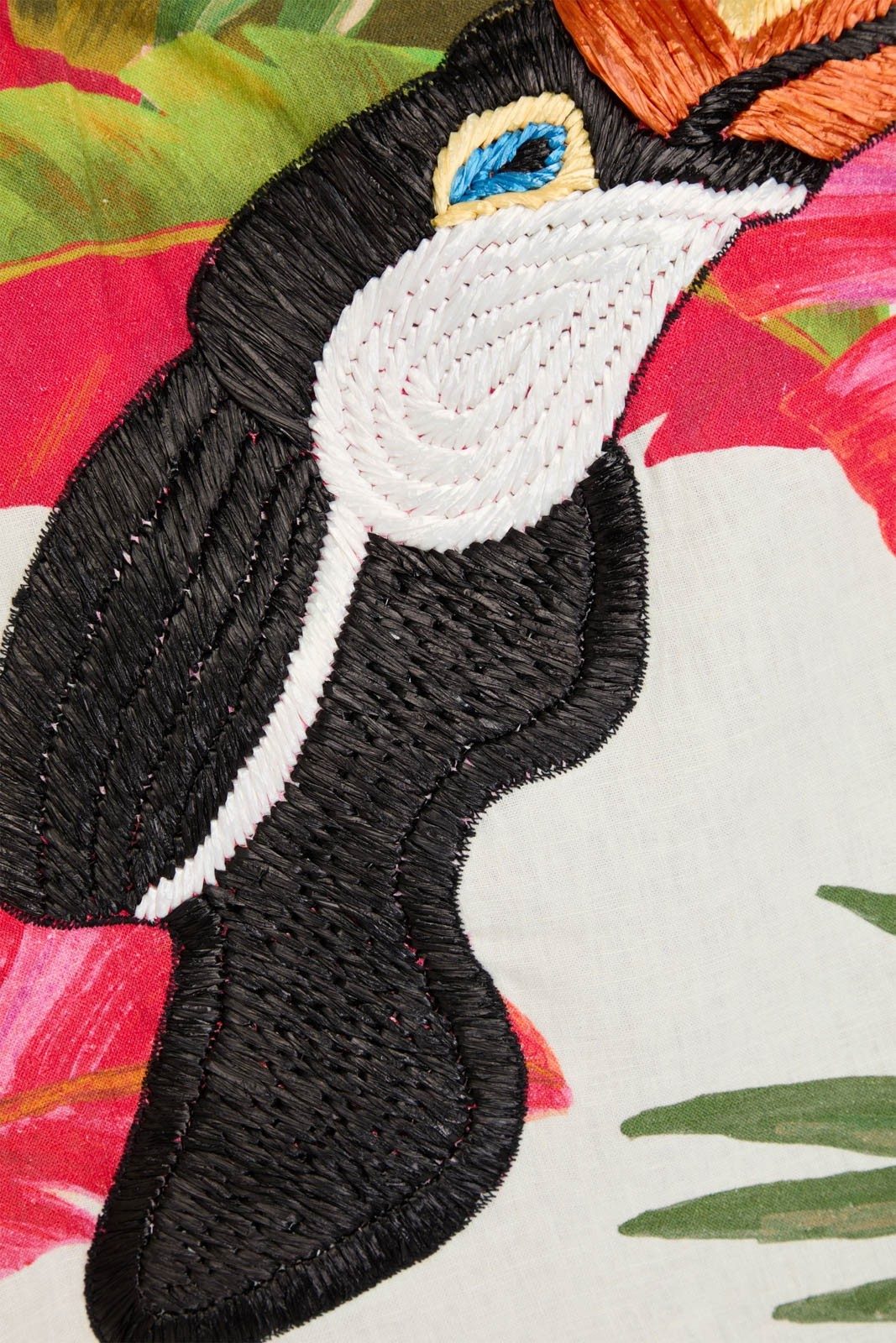 New Farm Rio Spring Forest Embroidered Toucan One Shoulder Blouse Size XS image 9