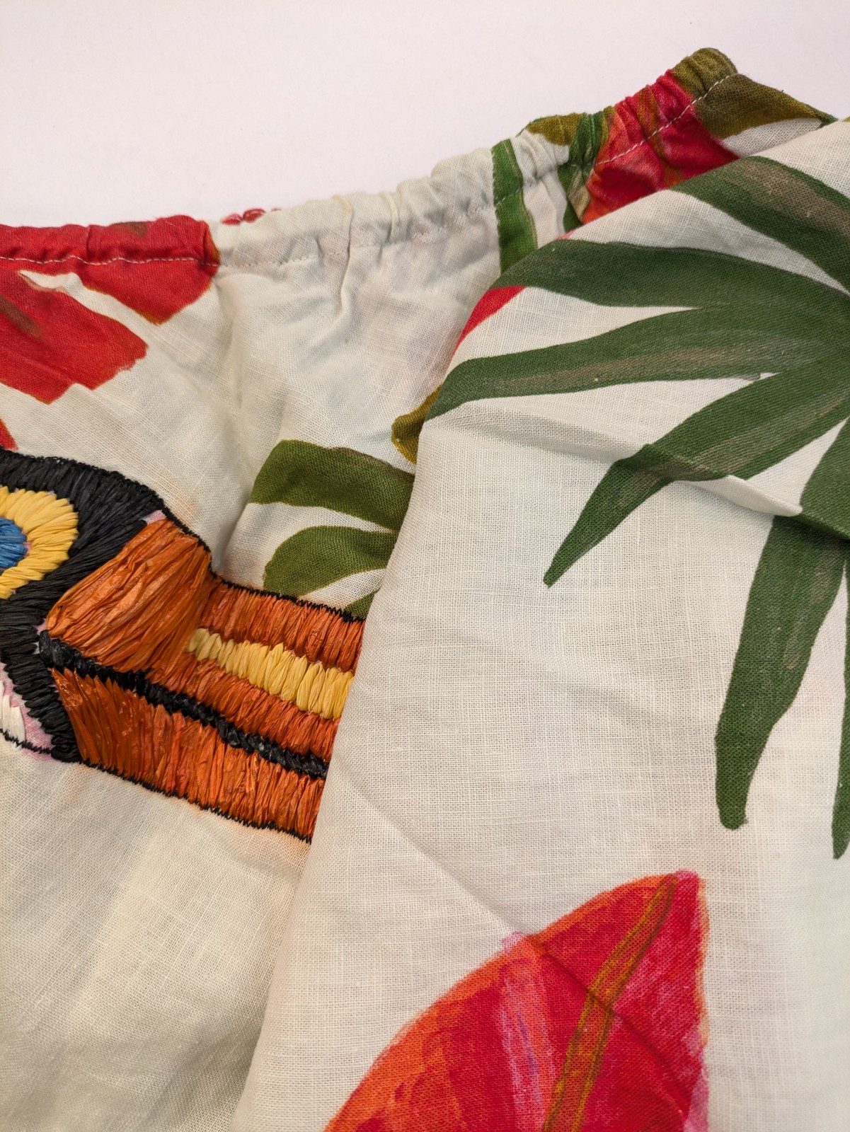New Farm Rio Spring Forest Embroidered Toucan One Shoulder Blouse Size XS image 10