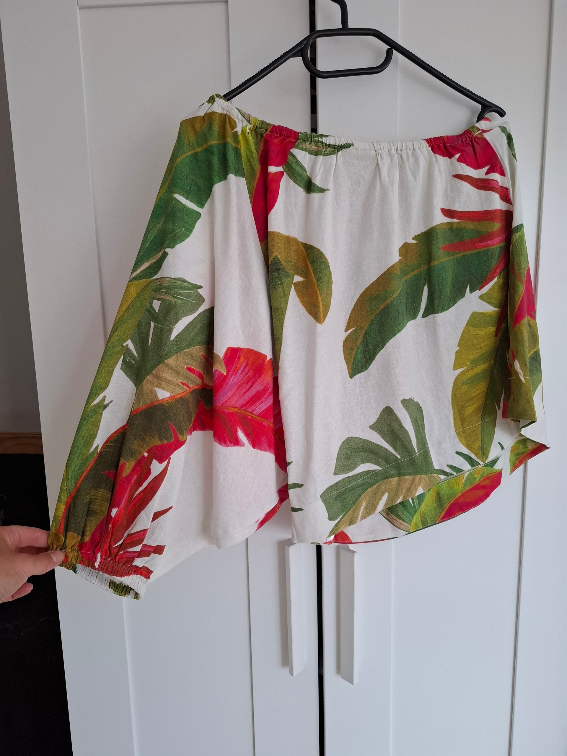 New Farm Rio Spring Forest Embroidered Toucan One Shoulder Blouse Size XS image 8