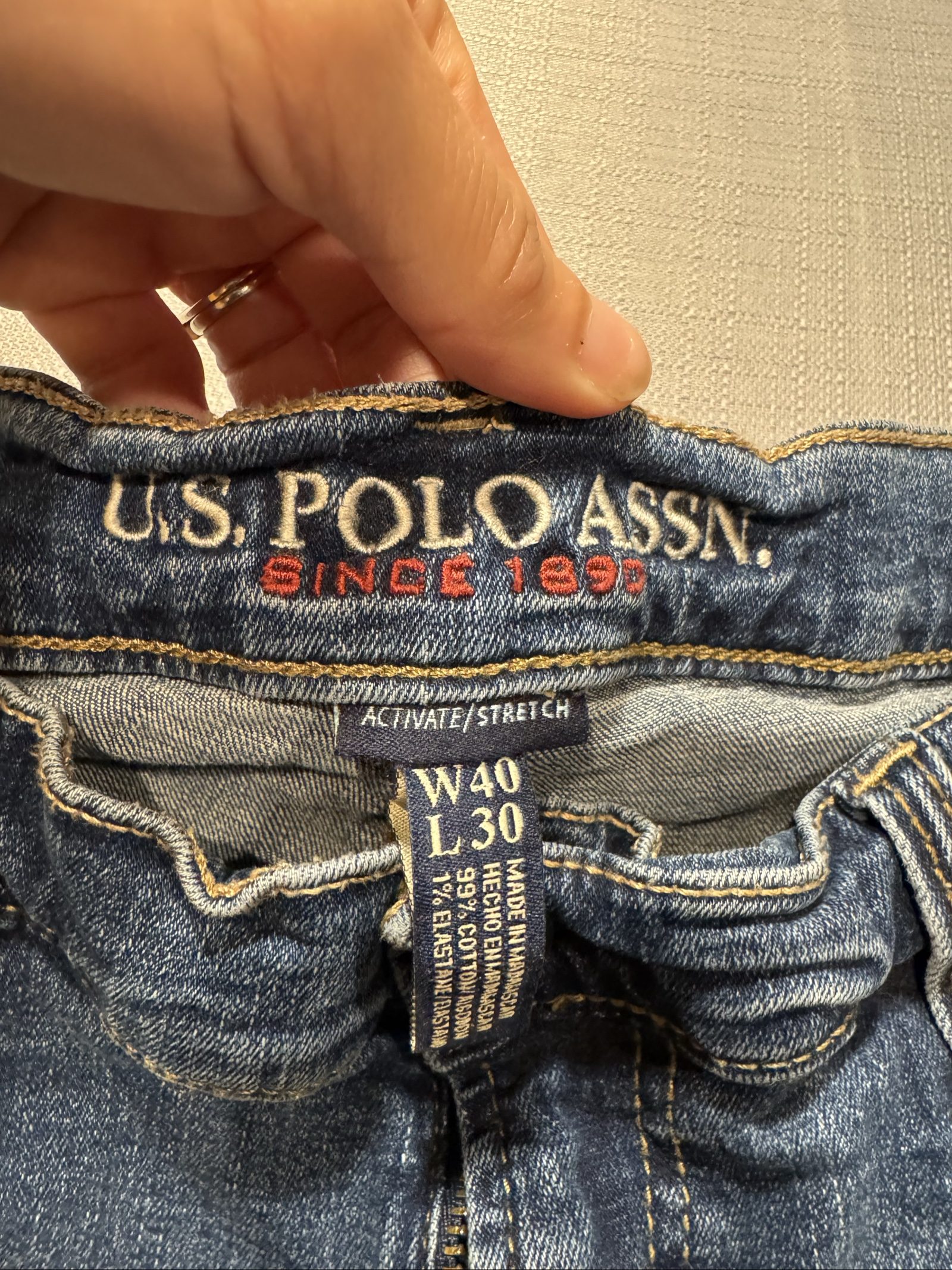 Men’s U.S. Polo Assn. Active Stretch Jeans – Medium Wash Blue – 40x30 image 4