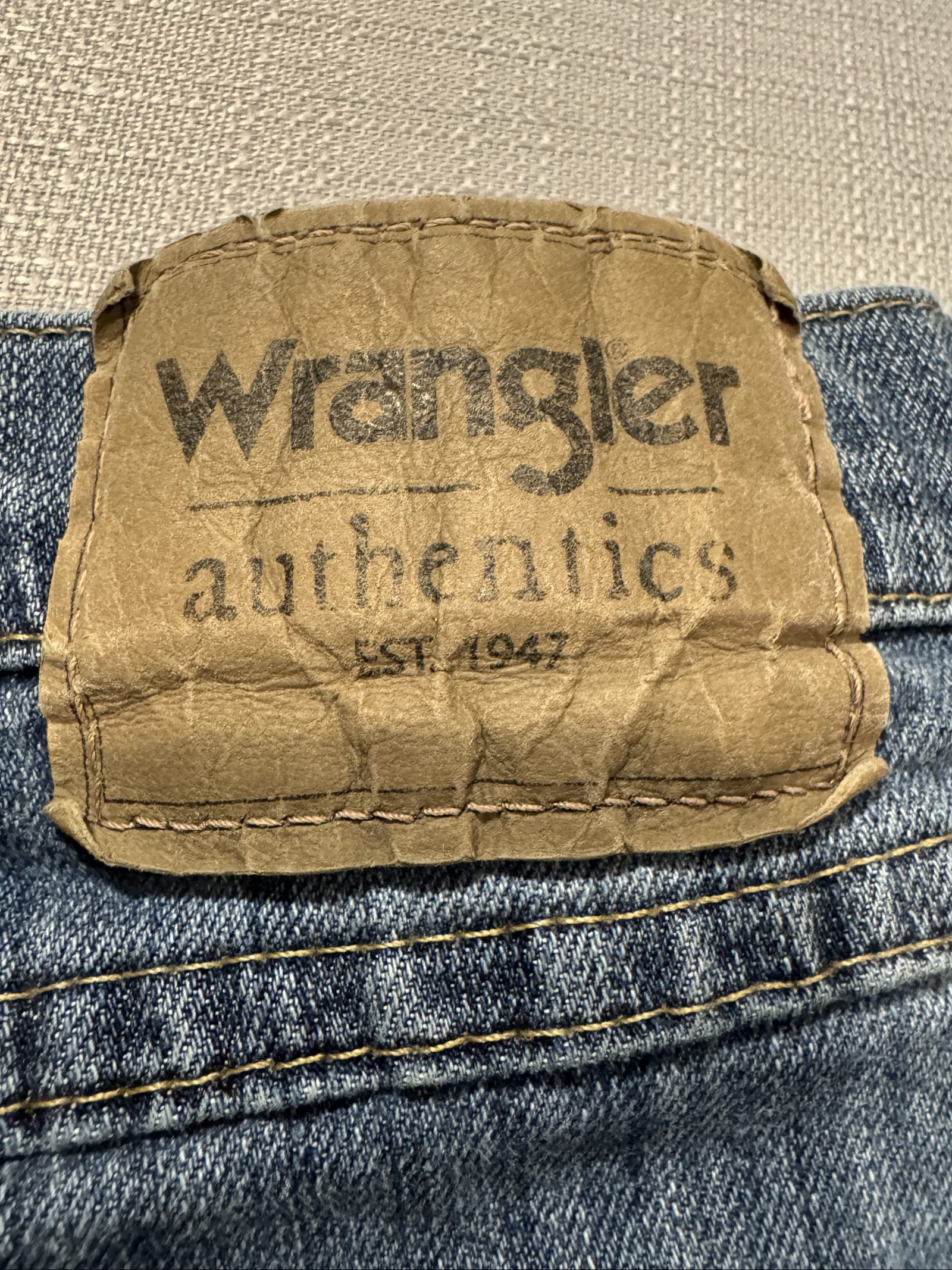 Men’s Wrangler Authentics Relaxed Fit Jeans – Medium Wash Blue – 40x30 image 7