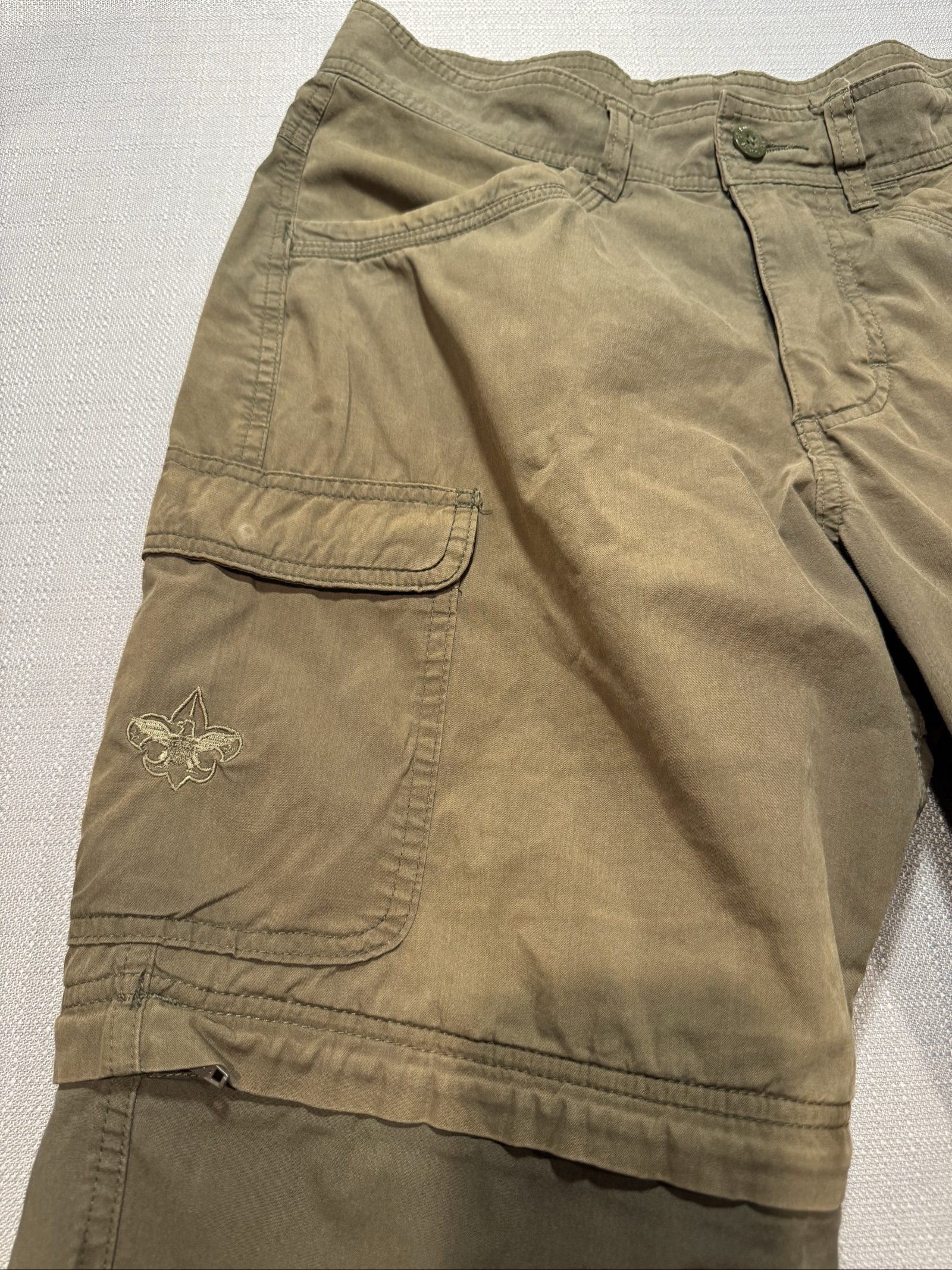 Men’s Boy Scouts of America Switchback Convertible Cargo Pants – Olive Green – 30 image 2