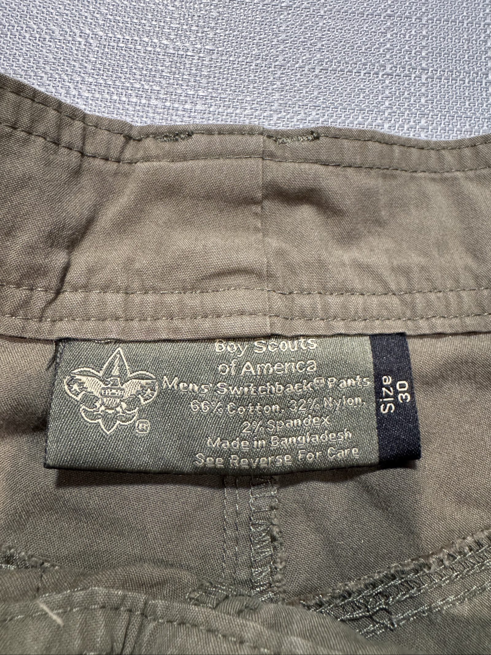Men’s Boy Scouts of America Switchback Convertible Cargo Pants – Olive Green – 30 image 3