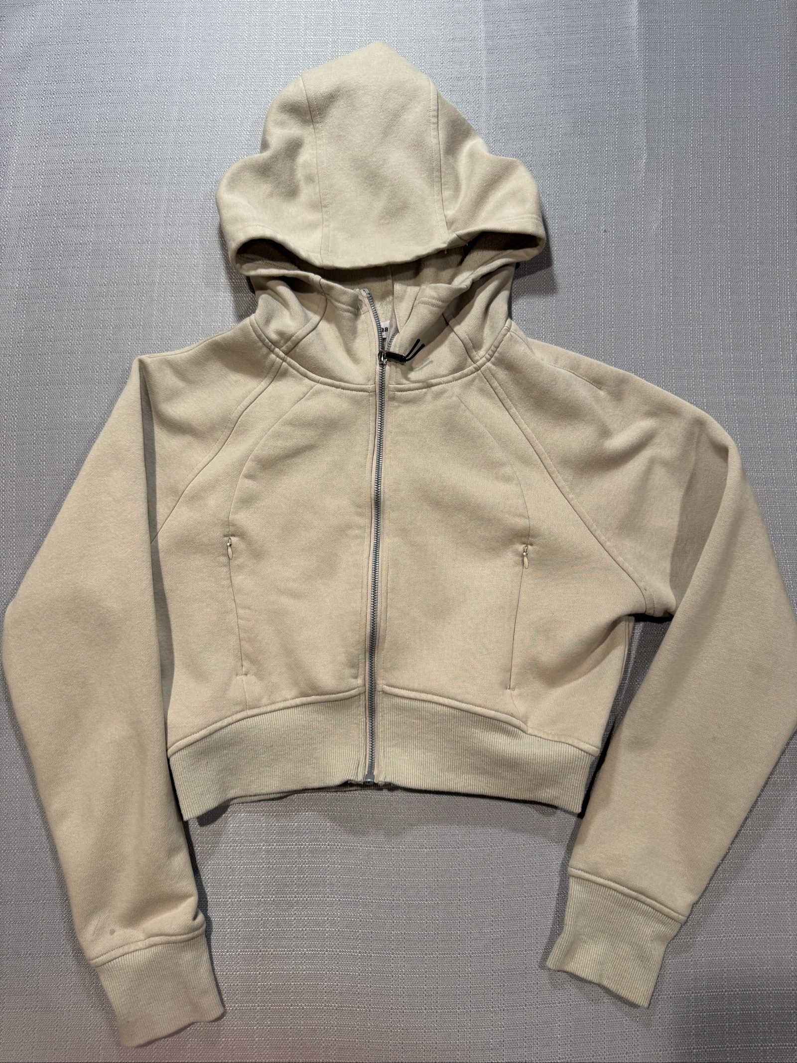 Women’s Namatime Full Zip Fleece Lined Hoodie – Cream Beige – Medium