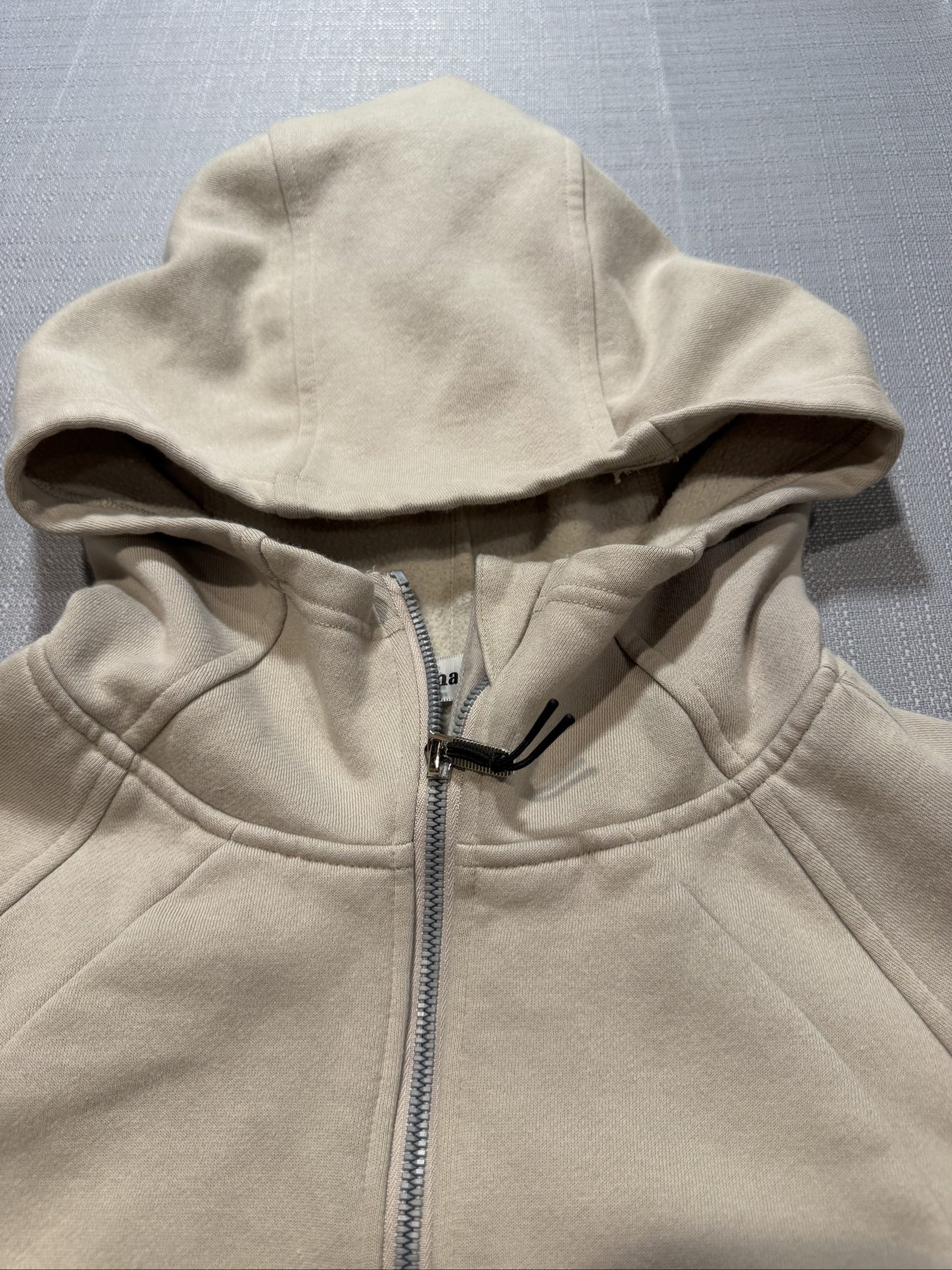 Women’s Namatime Full Zip Fleece Lined Hoodie – Cream Beige – Medium image 2
