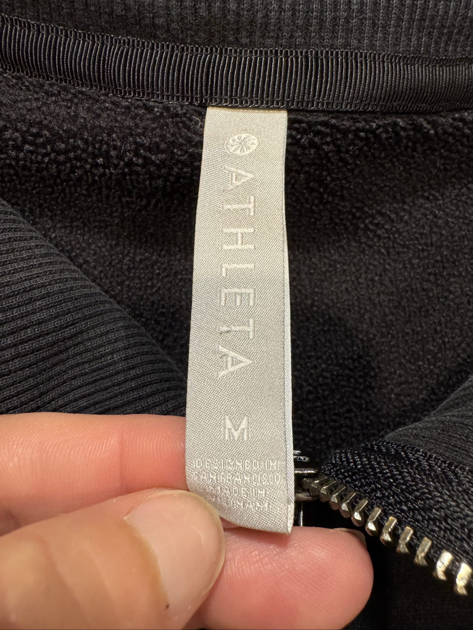 Women’s Athleta Quarter Zip Pullover Sweatshirt – Black – Medium image 3