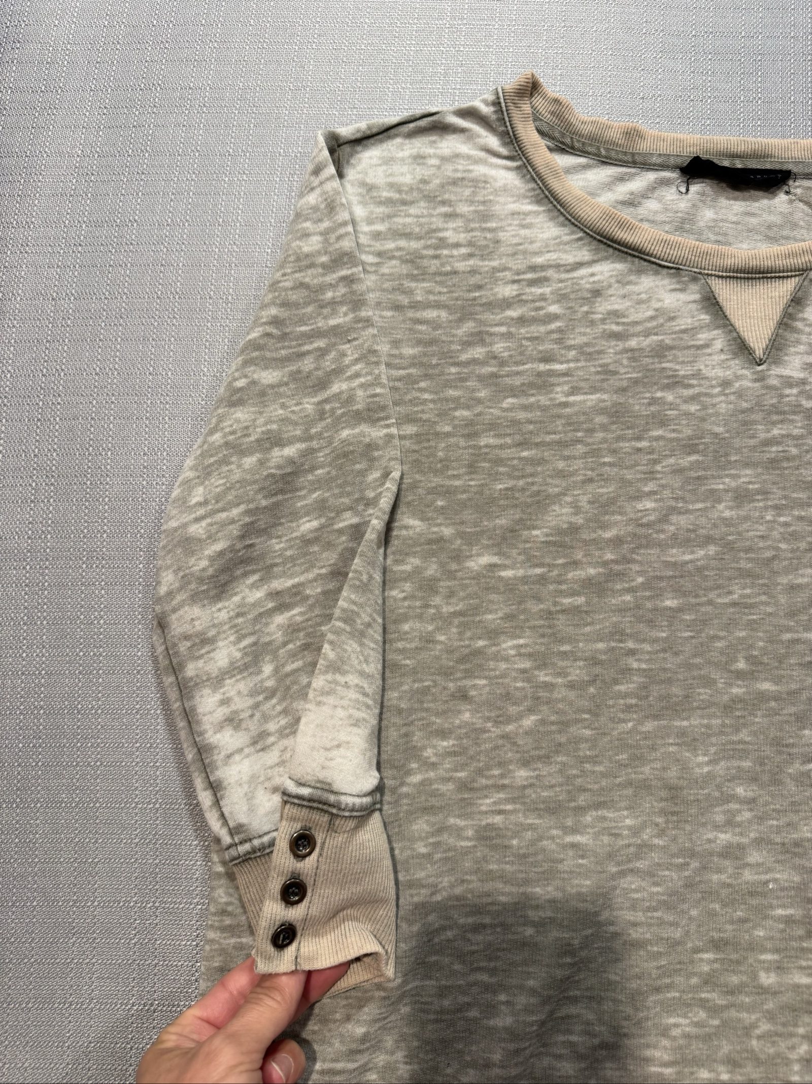 Women's Jane Delancey 3/4 Length Sleeve Crewneck T-Shirt – Heather Gray – Large image 3
